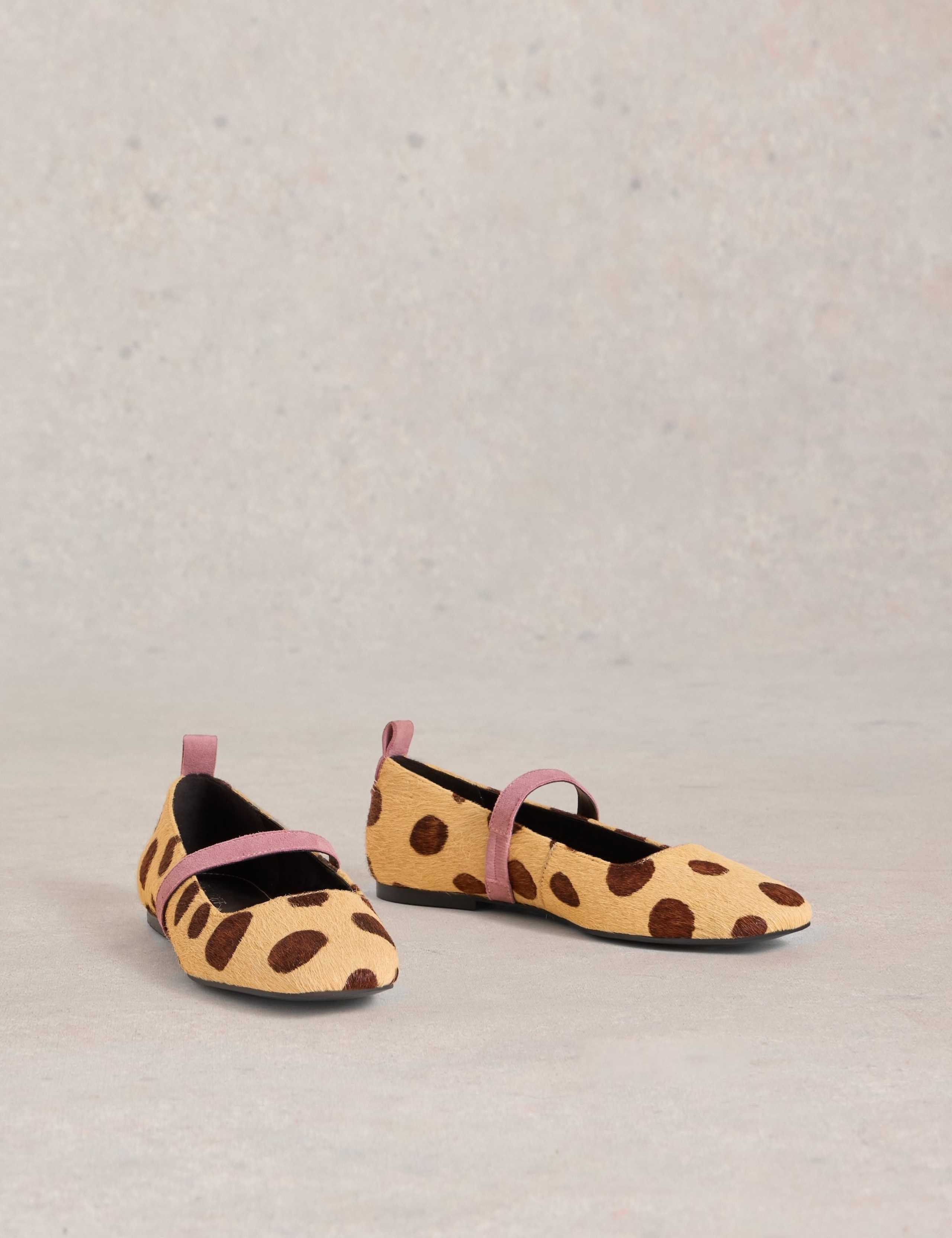 Suede Animal Print Flat Pumps 2 of 4