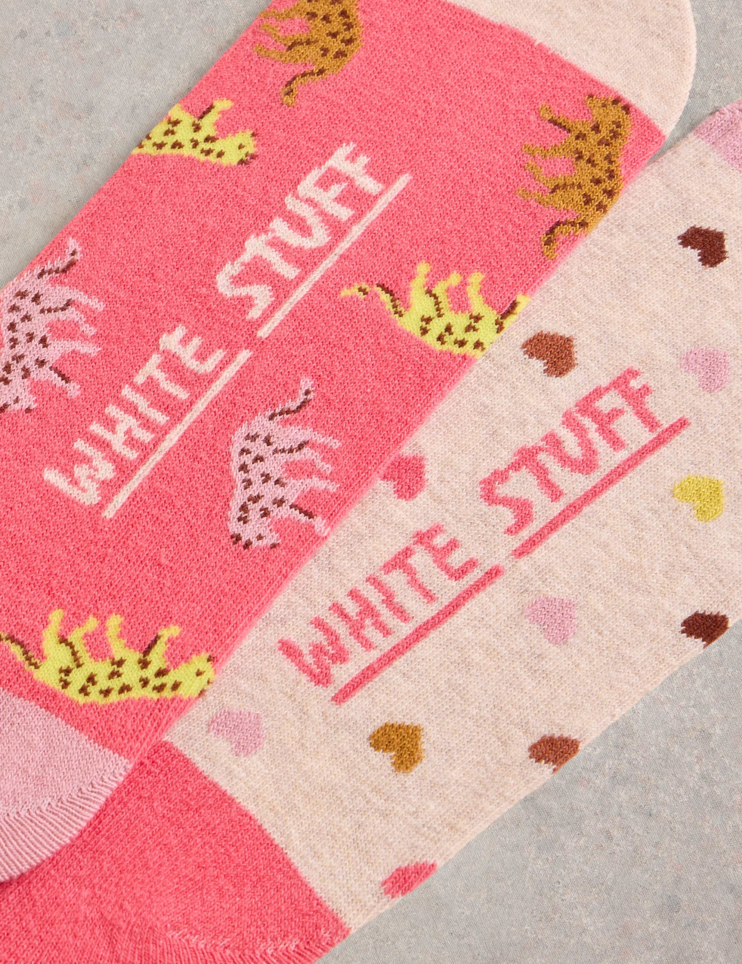 2pk Cotton Rich Leopard Footsies 2 of 2