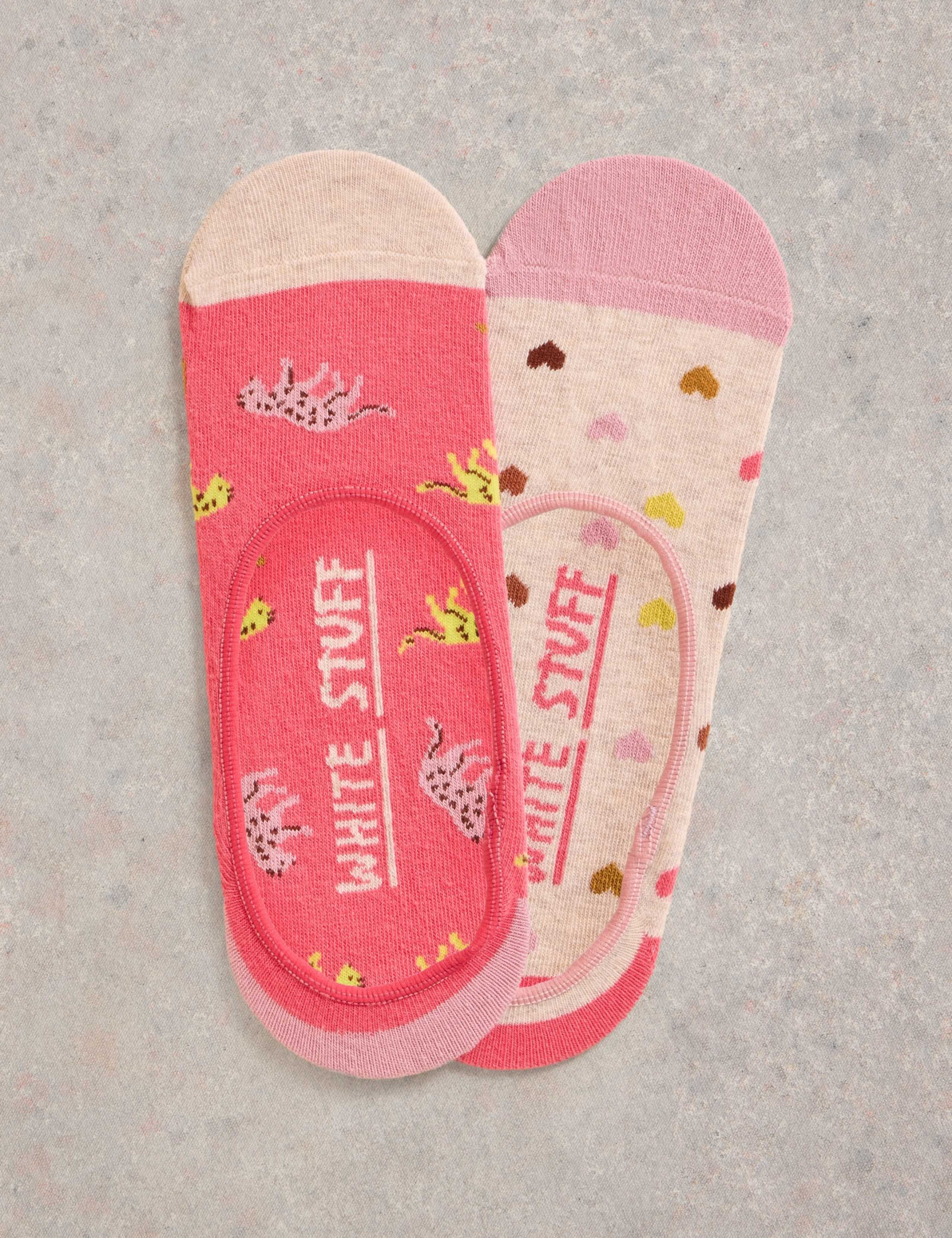 2pk Cotton Rich Leopard Footsies 1 of 2