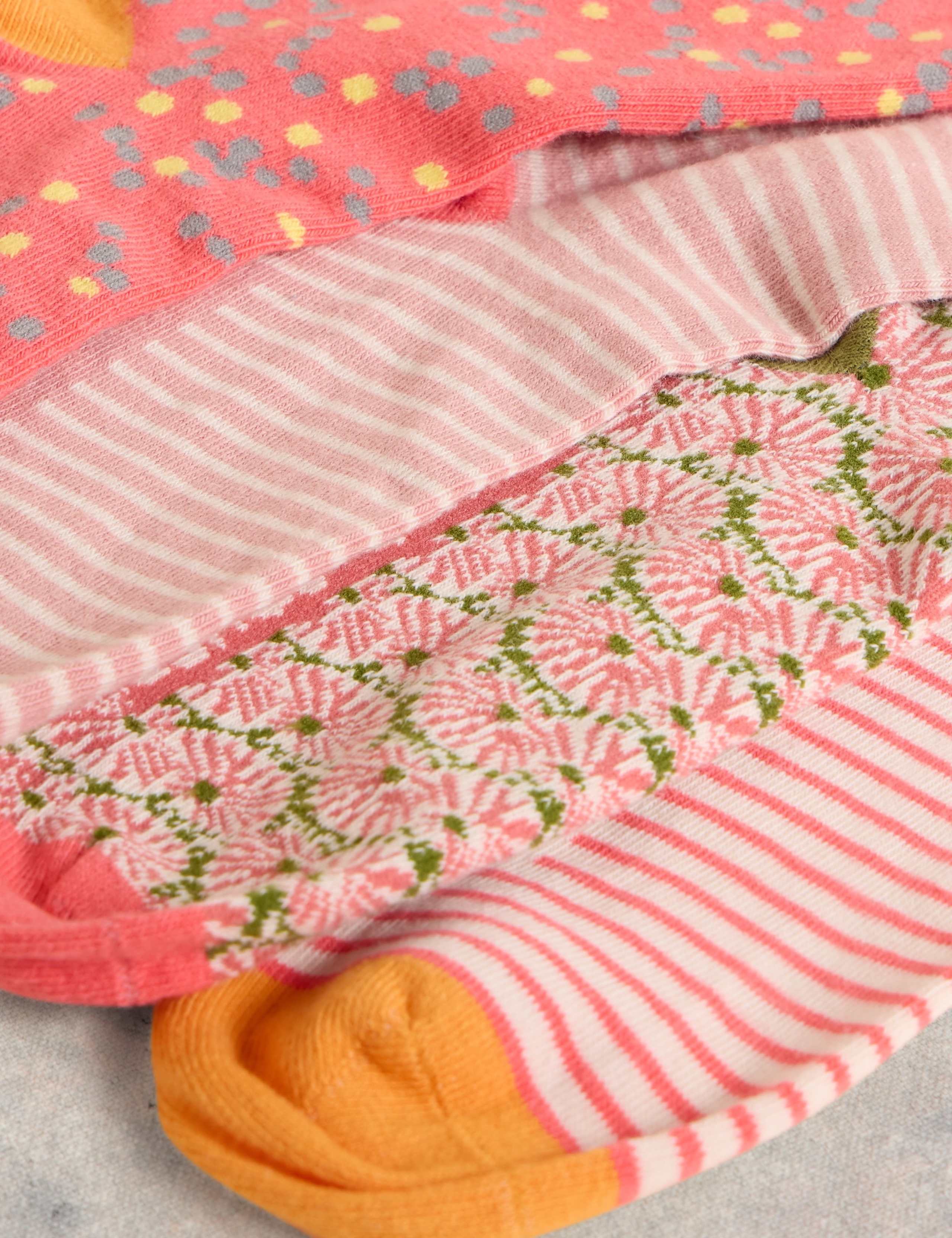 4pk Cotton Rich Patterned Ankle High Socks 4 of 4