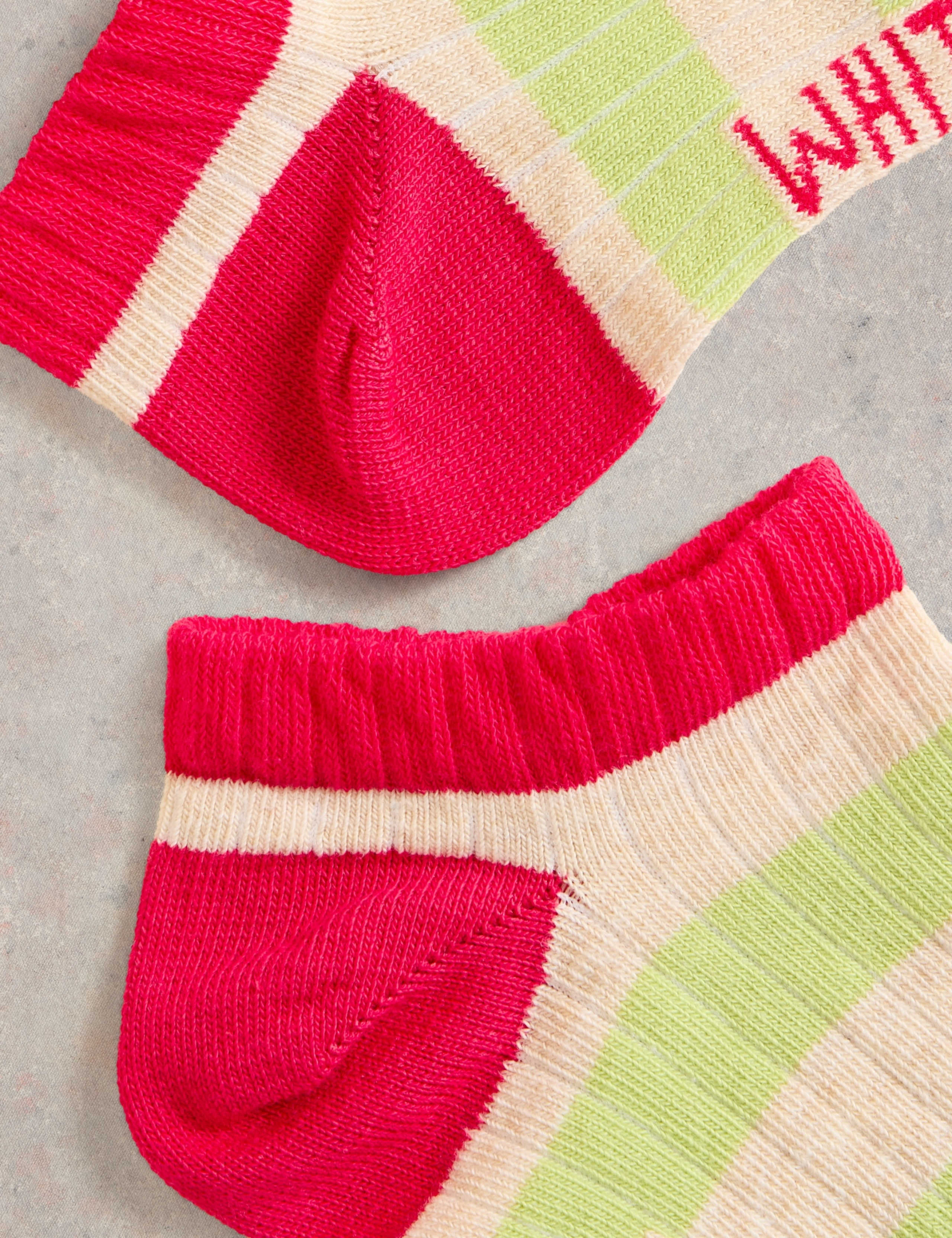Cotton Rich Block Stripe Trainer Socks 2 of 2