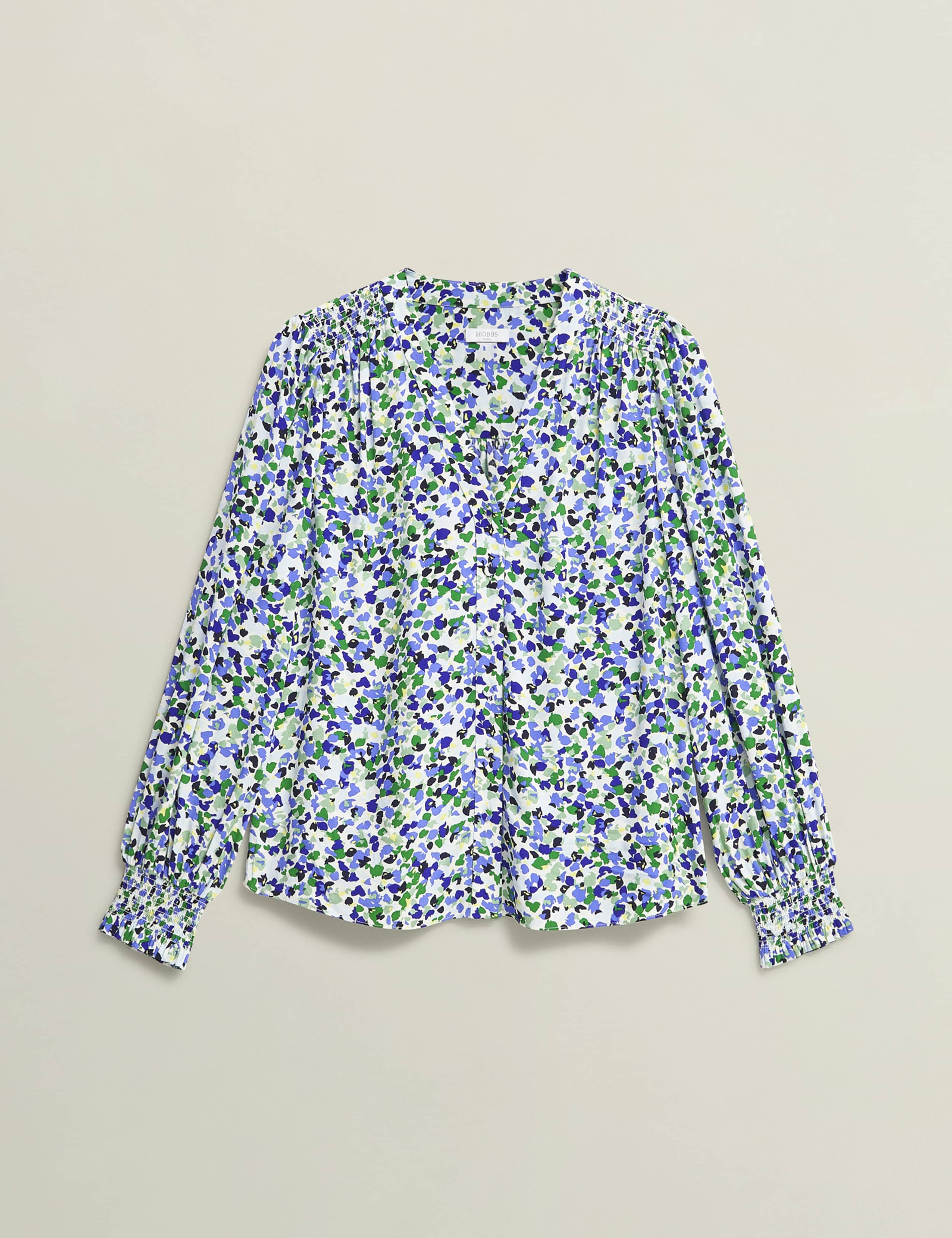 Floral V-Neck Blouson Sleeve Blouse 2 of 7