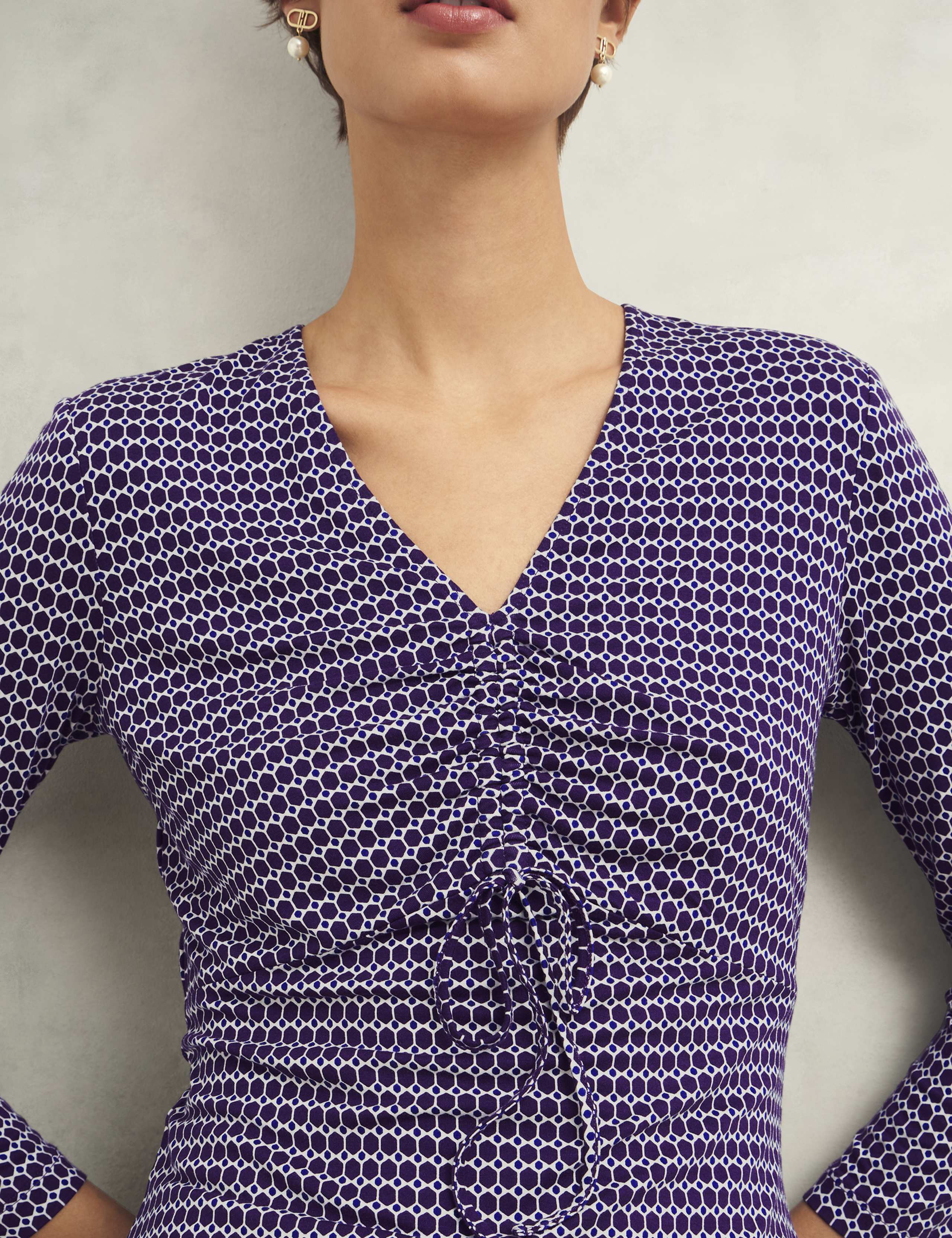 Printed Tie Front Top 4 of 6
