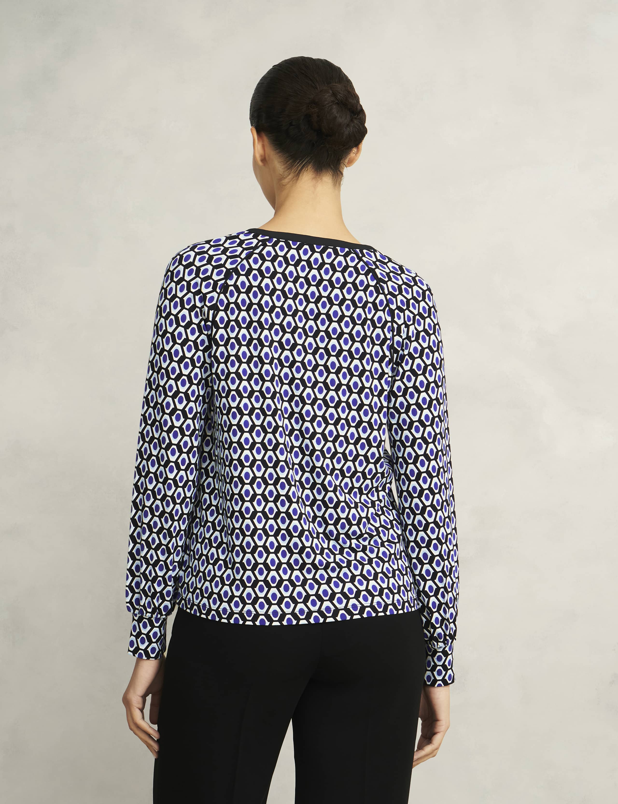 Jersey Geometric V-Neck Top 4 of 6
