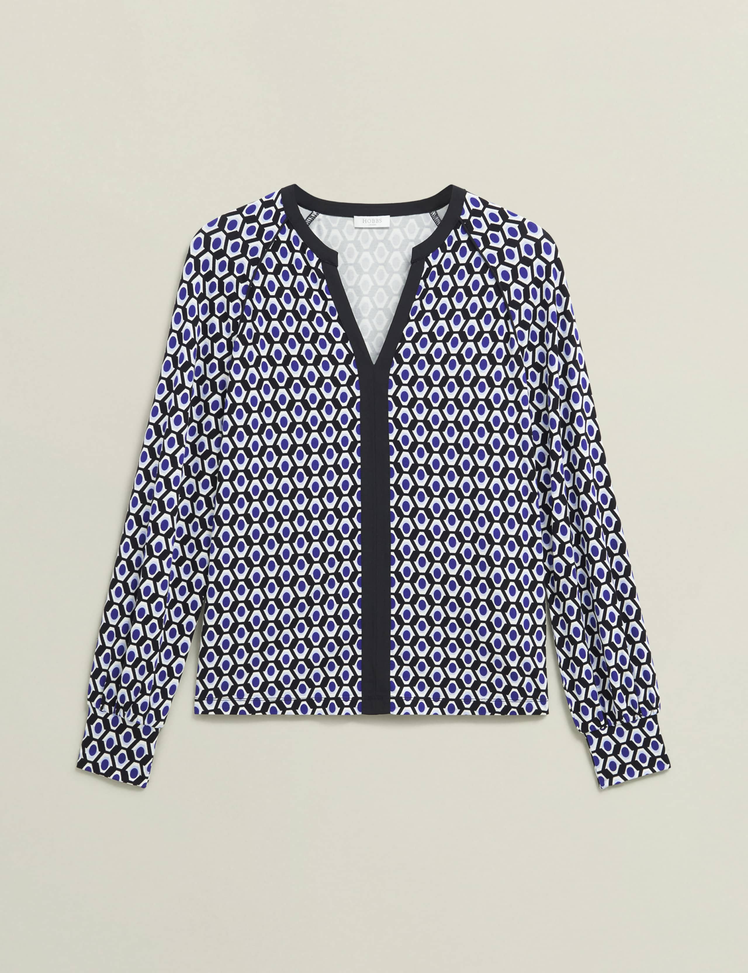 Jersey Geometric V-Neck Top 2 of 6