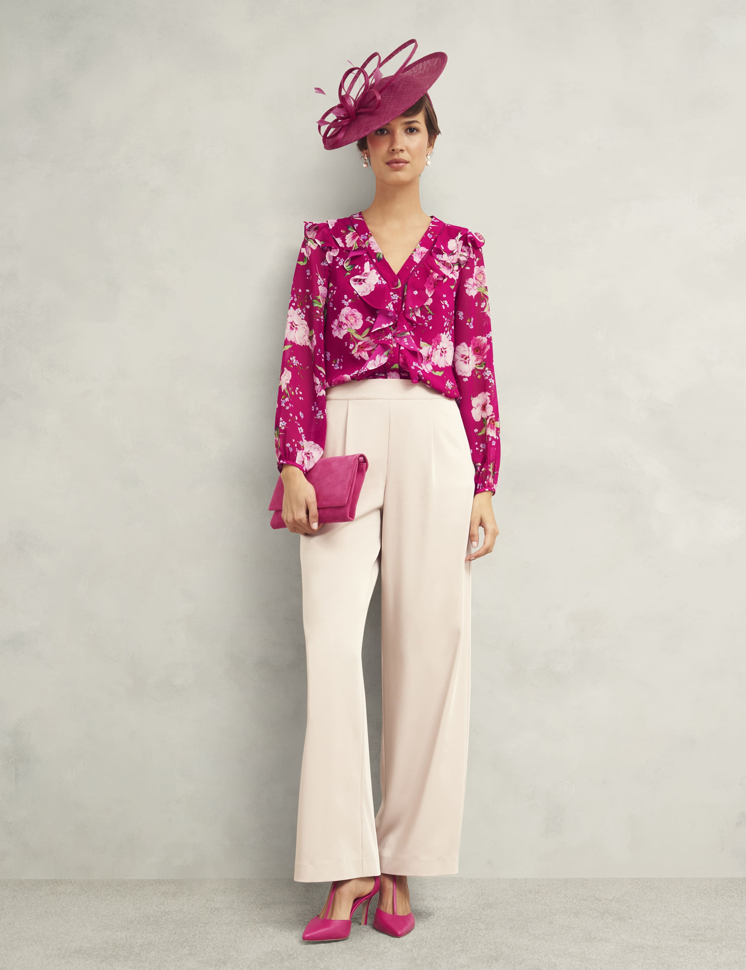 Floral V-Neck Frill Detail Blouse 5 of 7