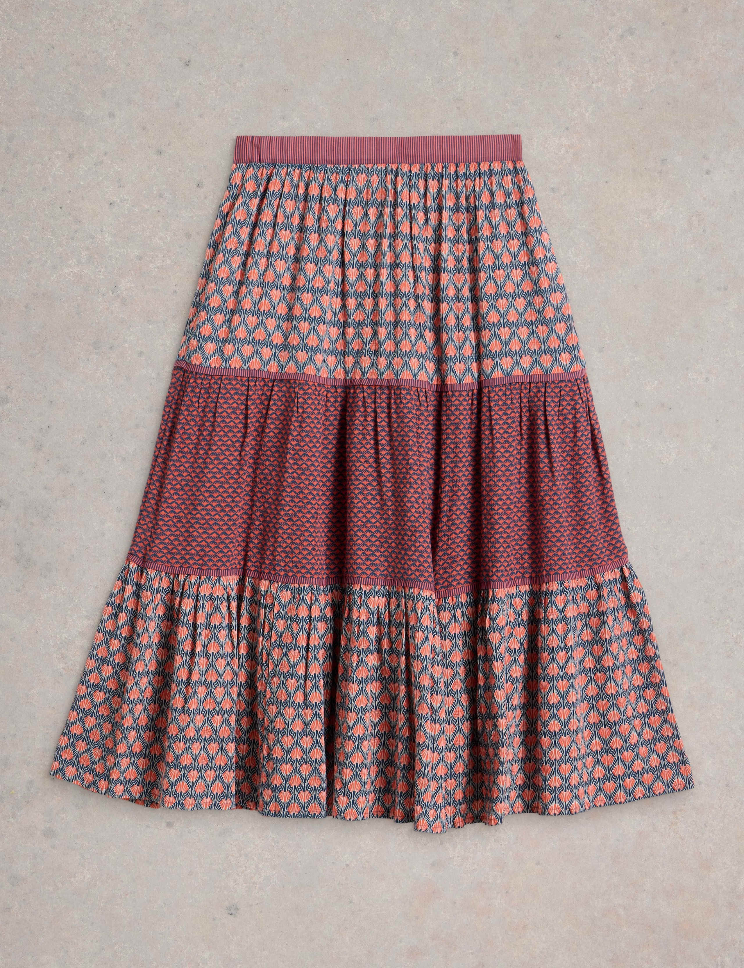 Printed Midi Tiered Skirt 2 of 6