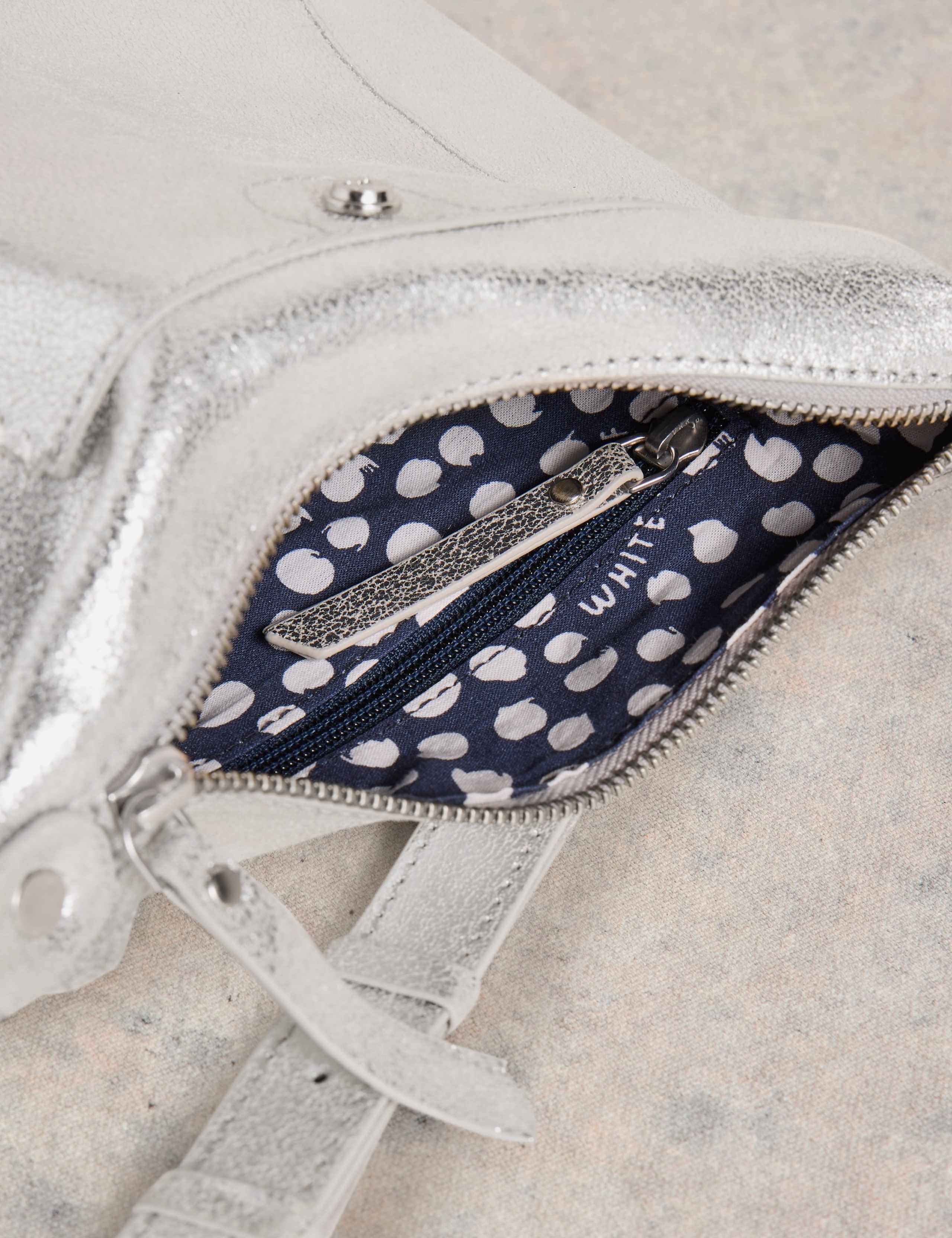 Leather Metallic Cross Body Bag 3 of 4