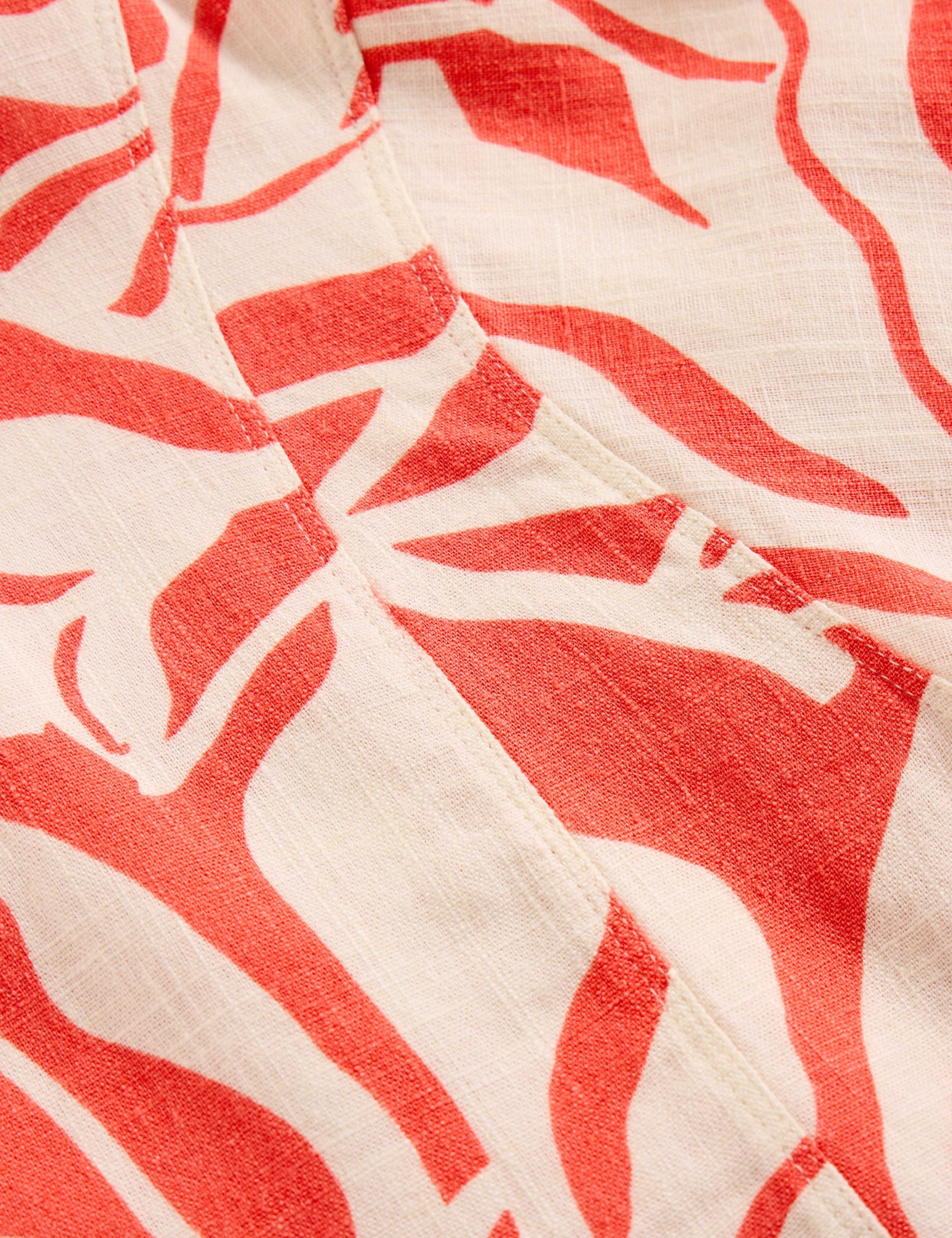 Printed Round Neck Top with Linen 6 of 6