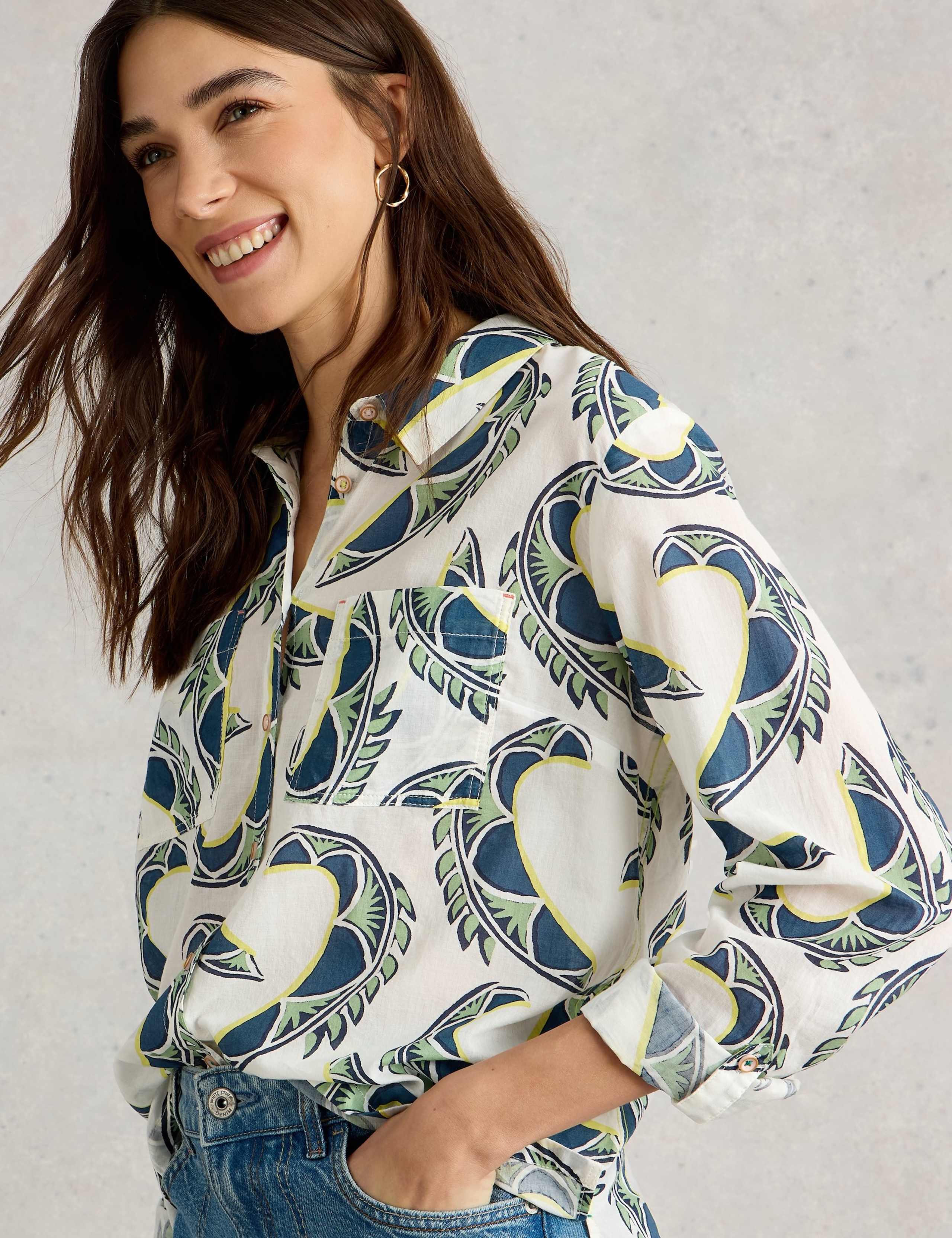 Pure Cotton Printed Button Through Shirt 5 of 6