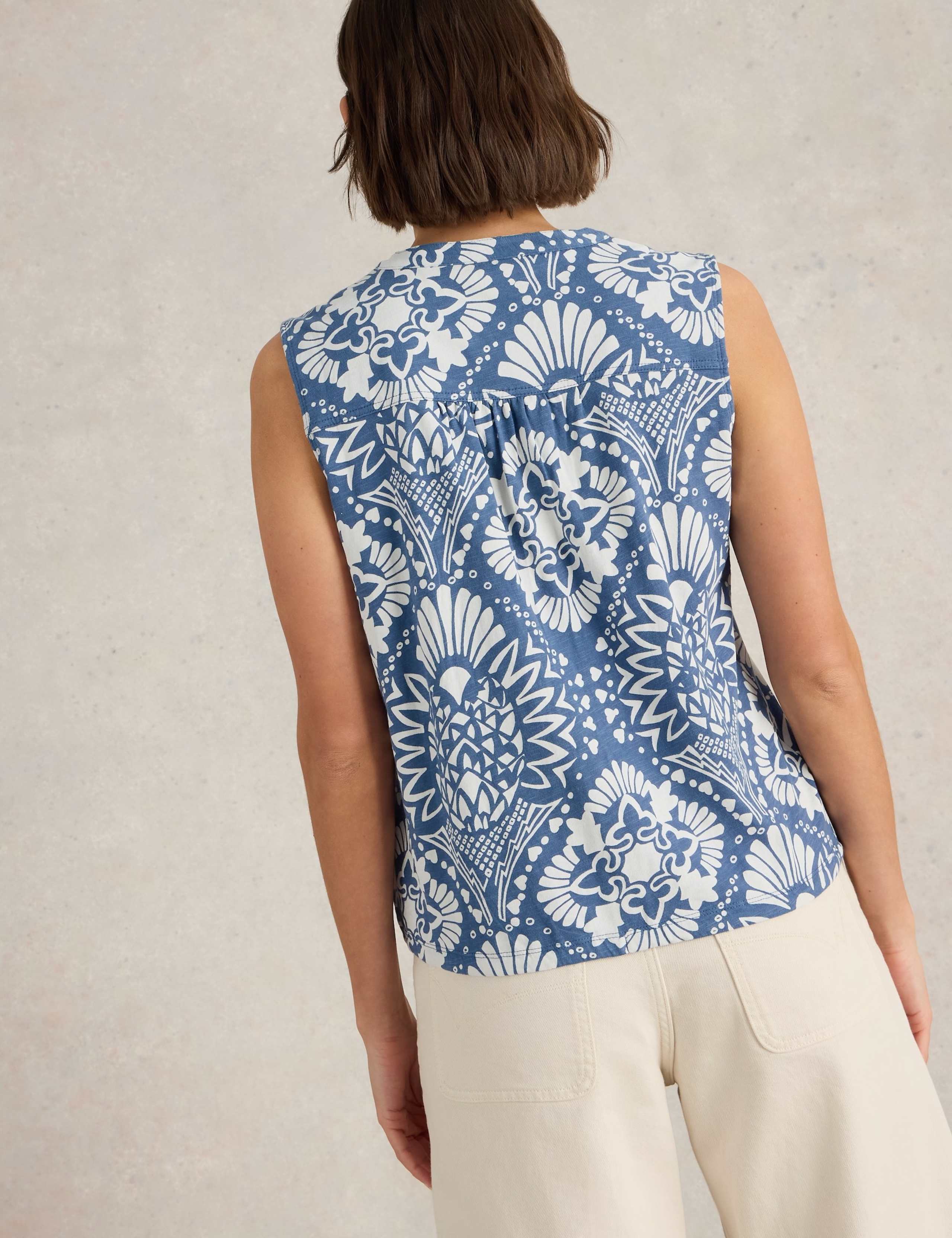 Pure Cotton Printed Sleeveless Top 4 of 6