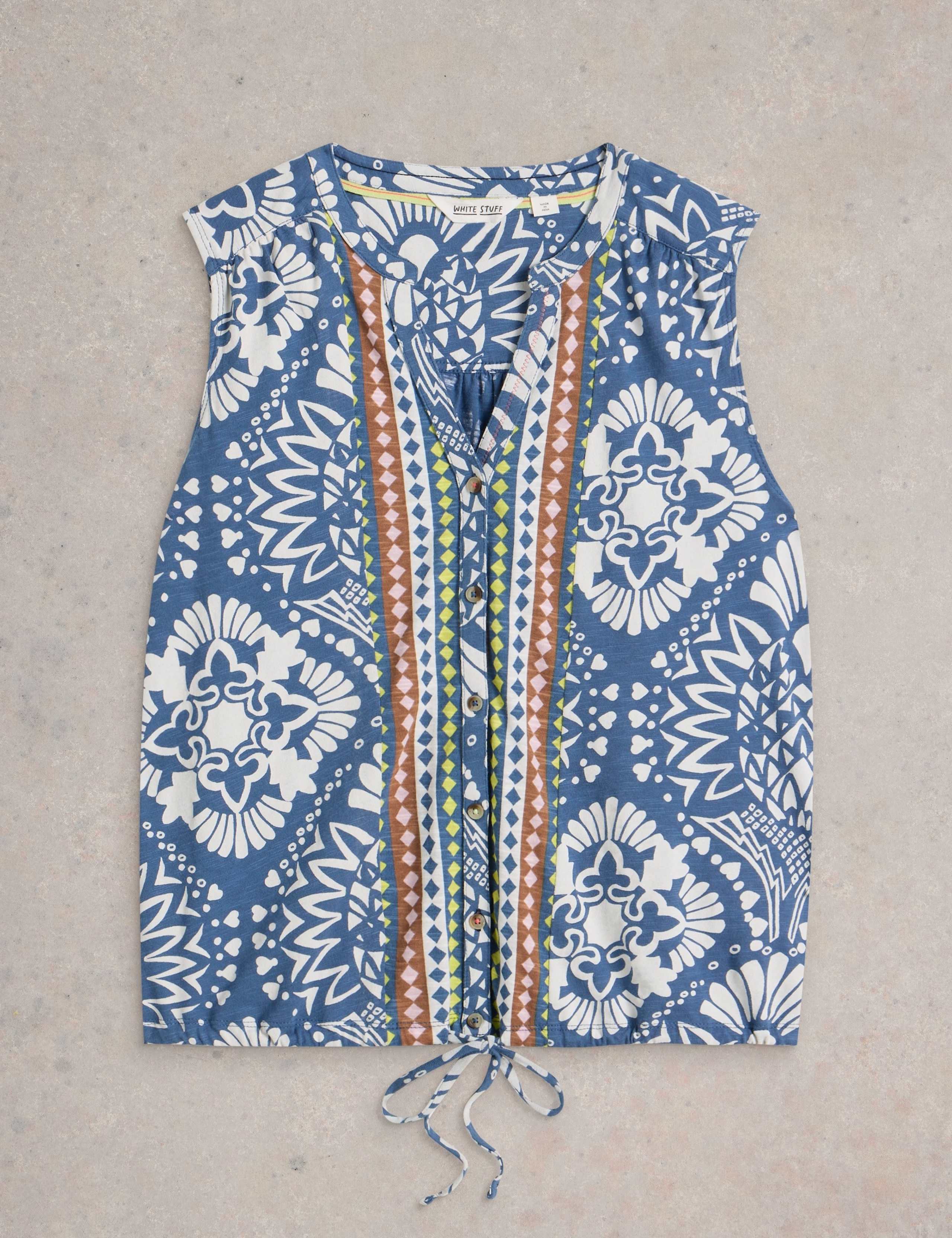 Pure Cotton Printed Sleeveless Top 2 of 6