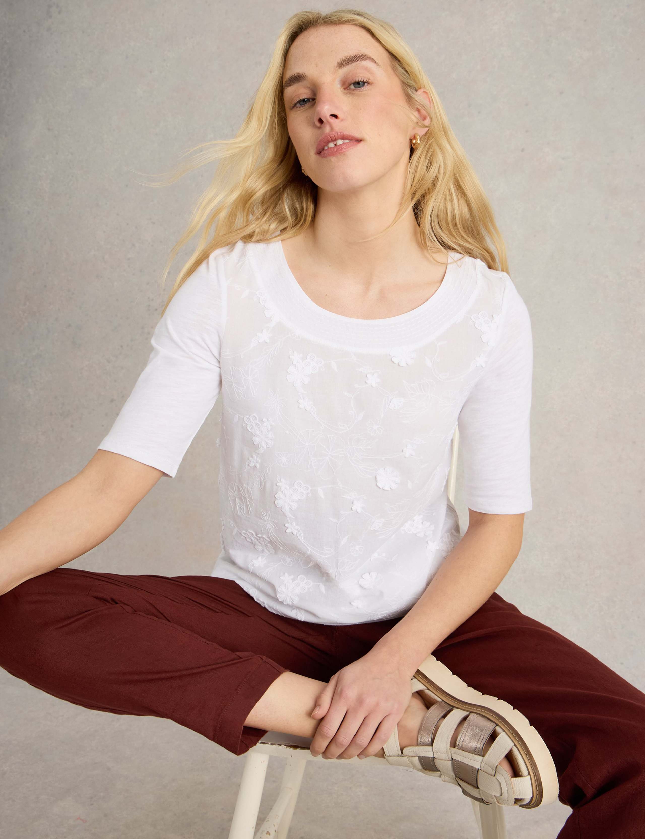 Pure Cotton Broderie T-Shirt 5 of 6