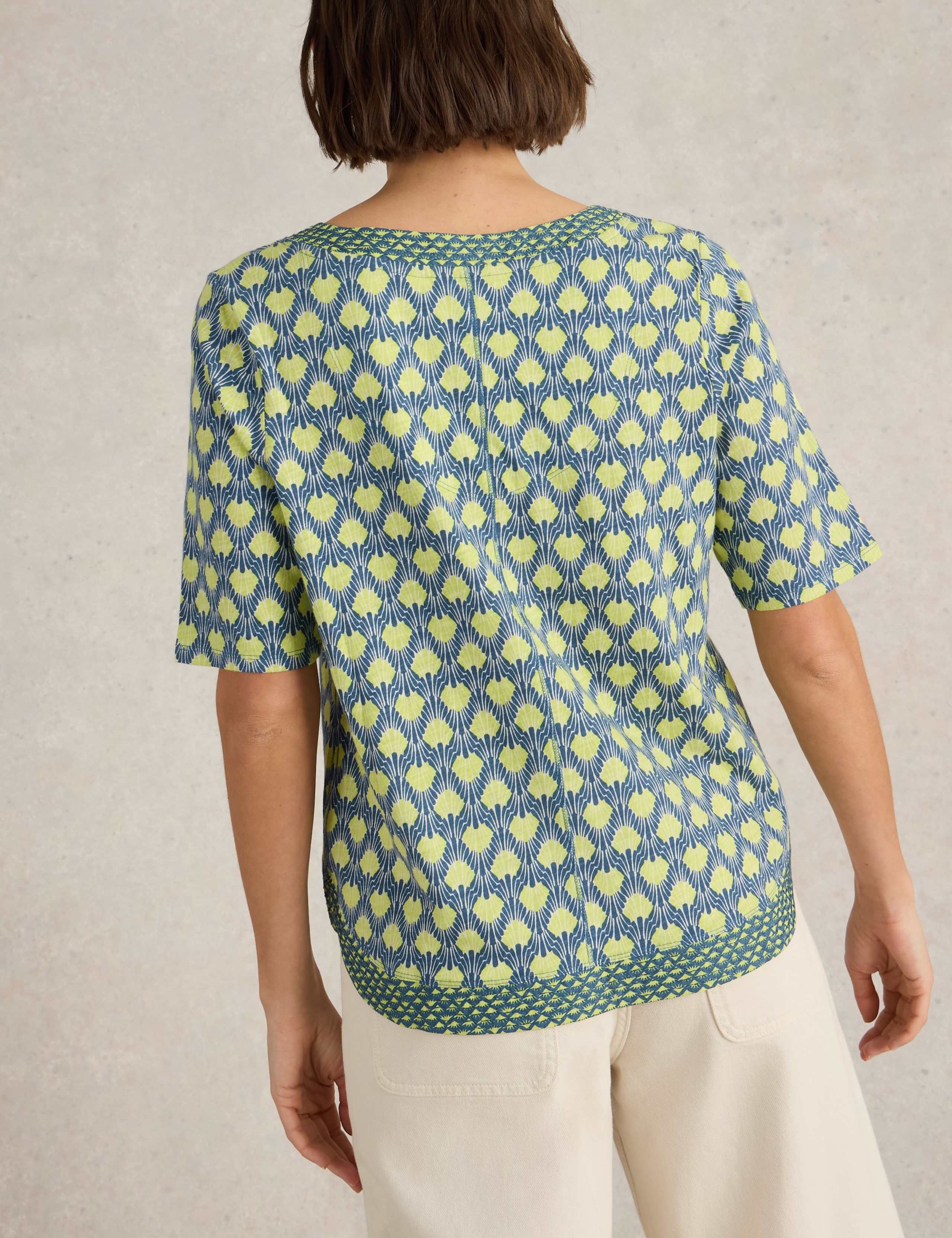 Pure Cotton Printed Notch Neck Top 4 of 6