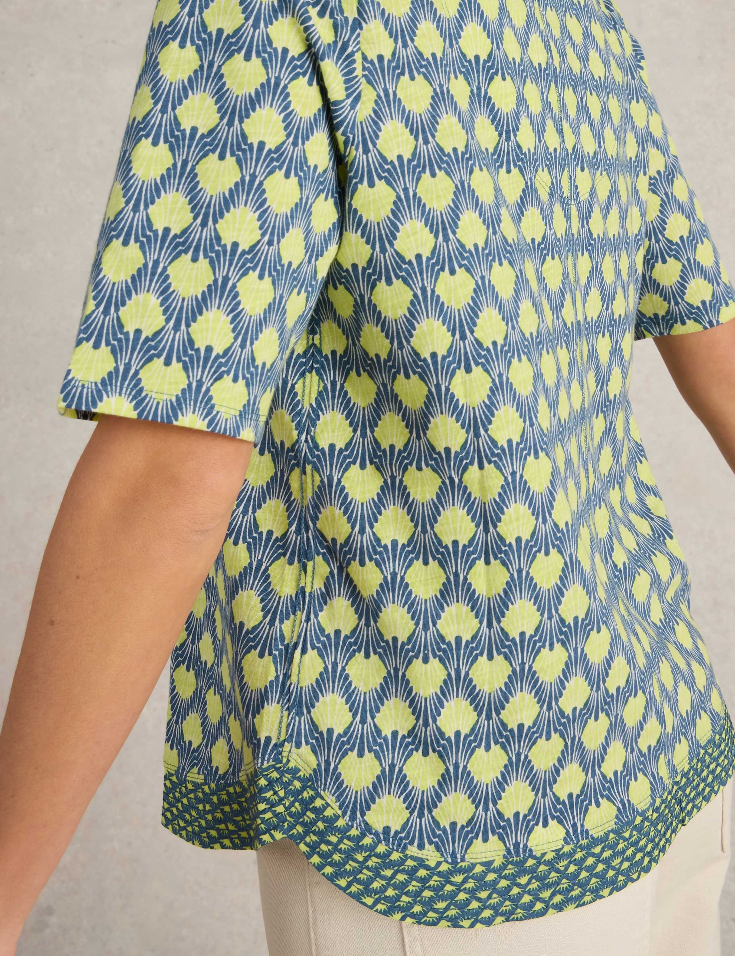 Pure Cotton Printed Notch Neck Top 5 of 6