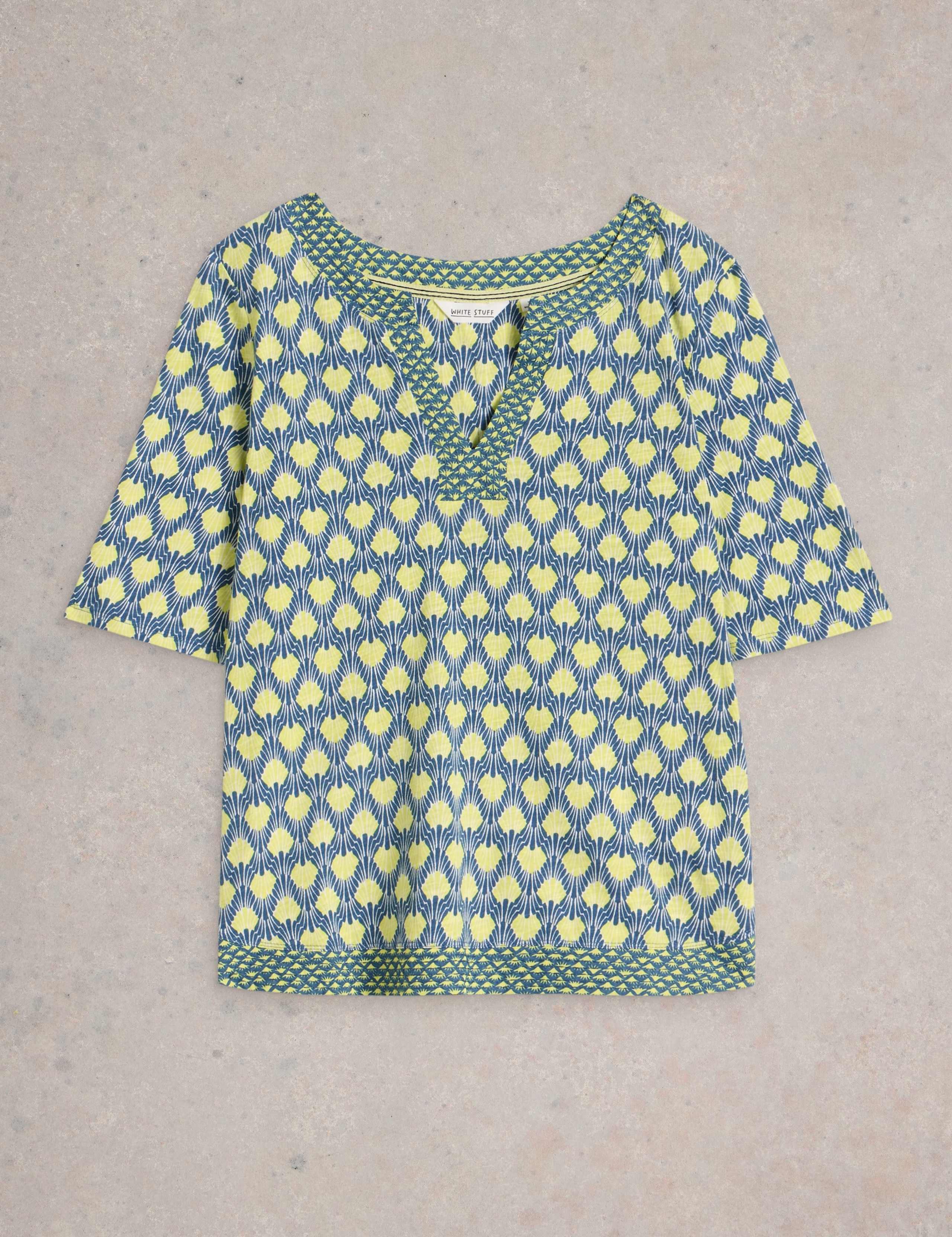 Pure Cotton Printed Notch Neck Top 2 of 6