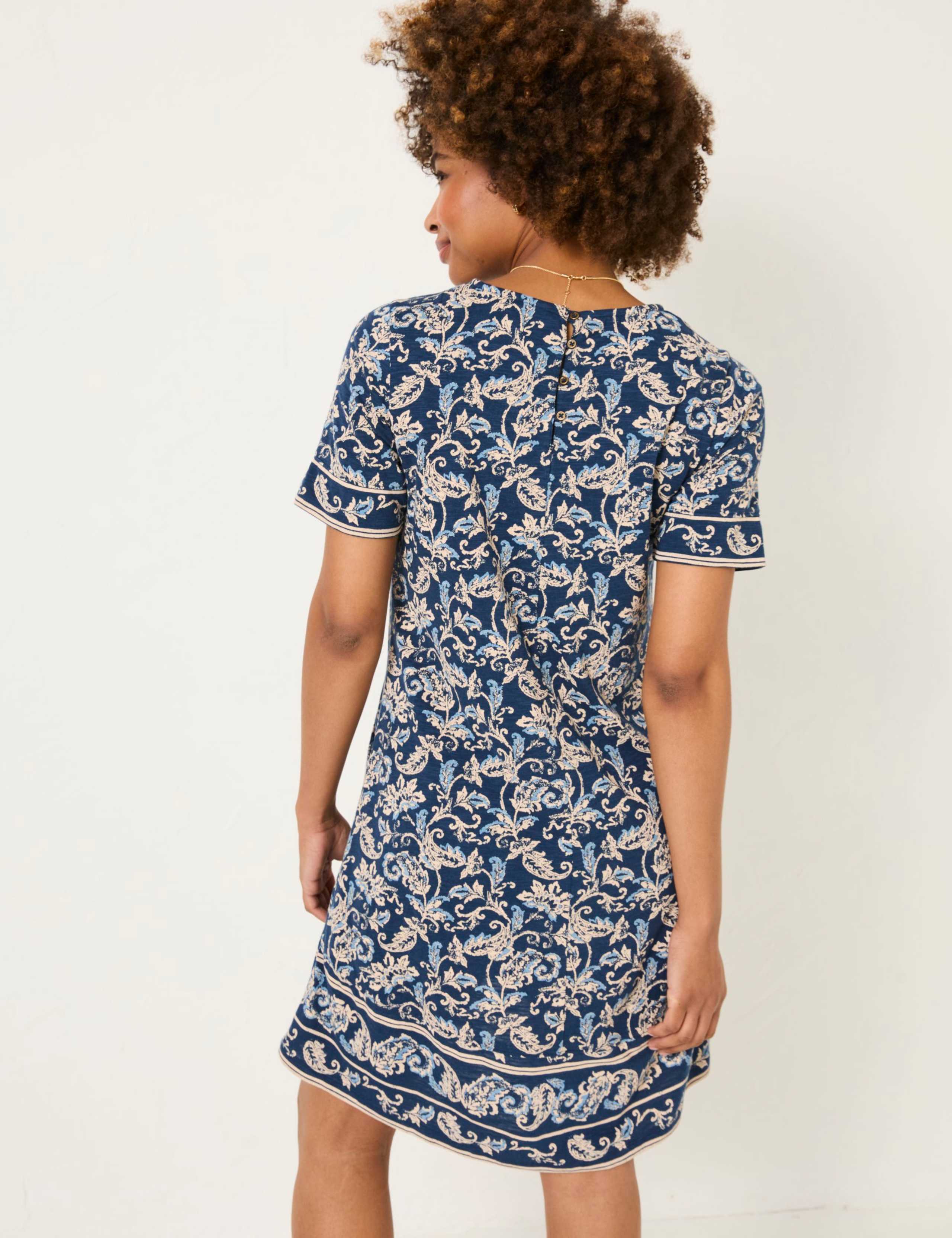 Cotton Rich Paisley Mini Skater Dress 6 of 10