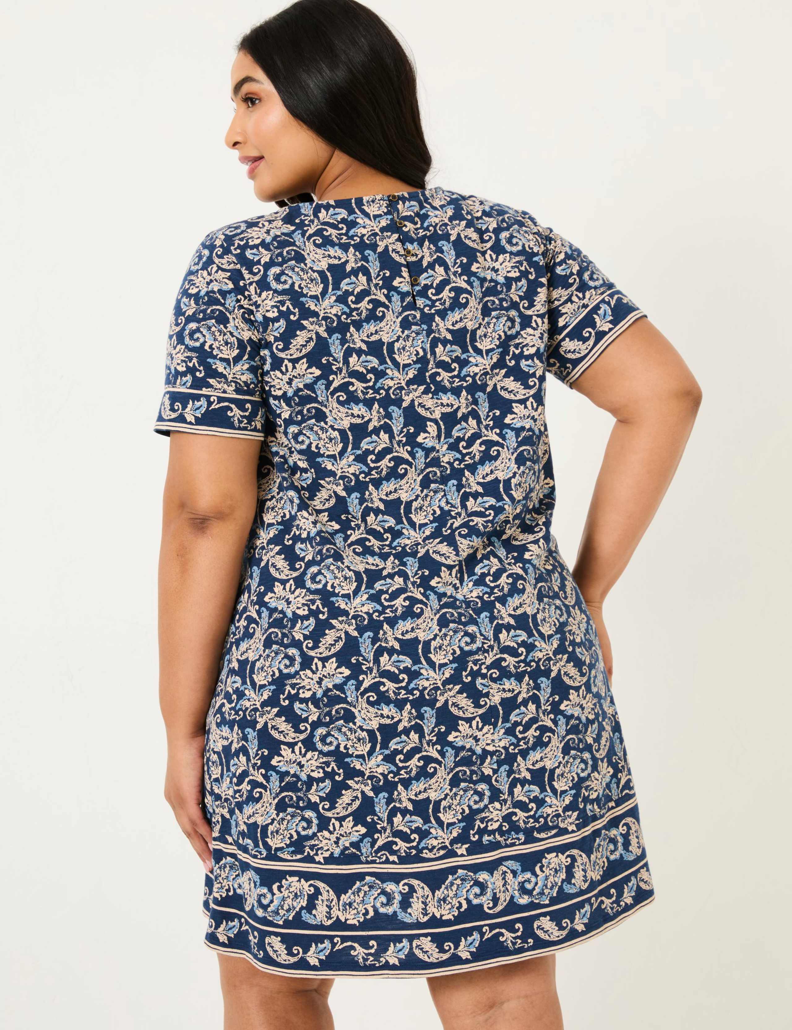 Cotton Rich Paisley Mini Skater Dress 8 of 10