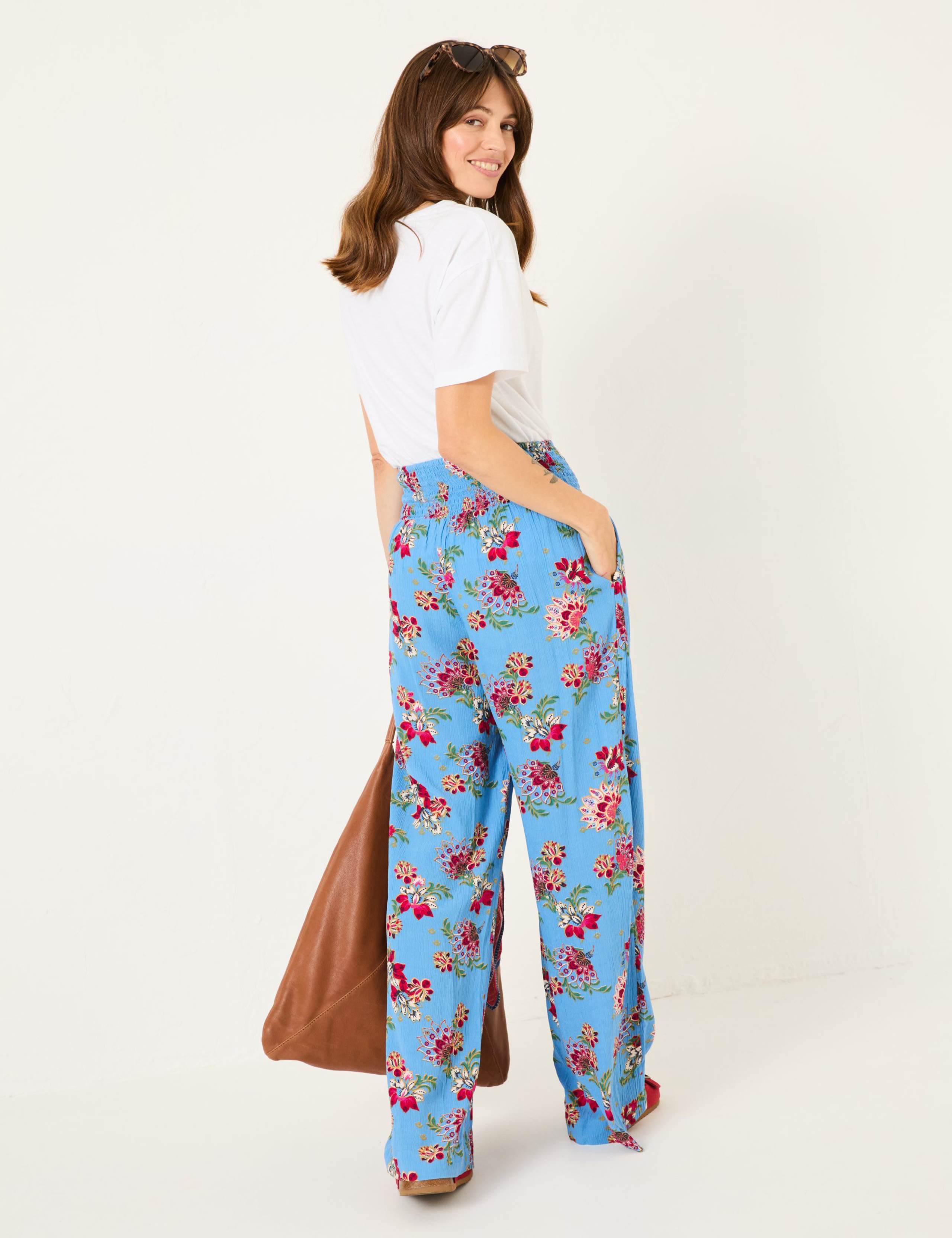 Floral Elasticated Waist Palazzo Trousers 4 of 5