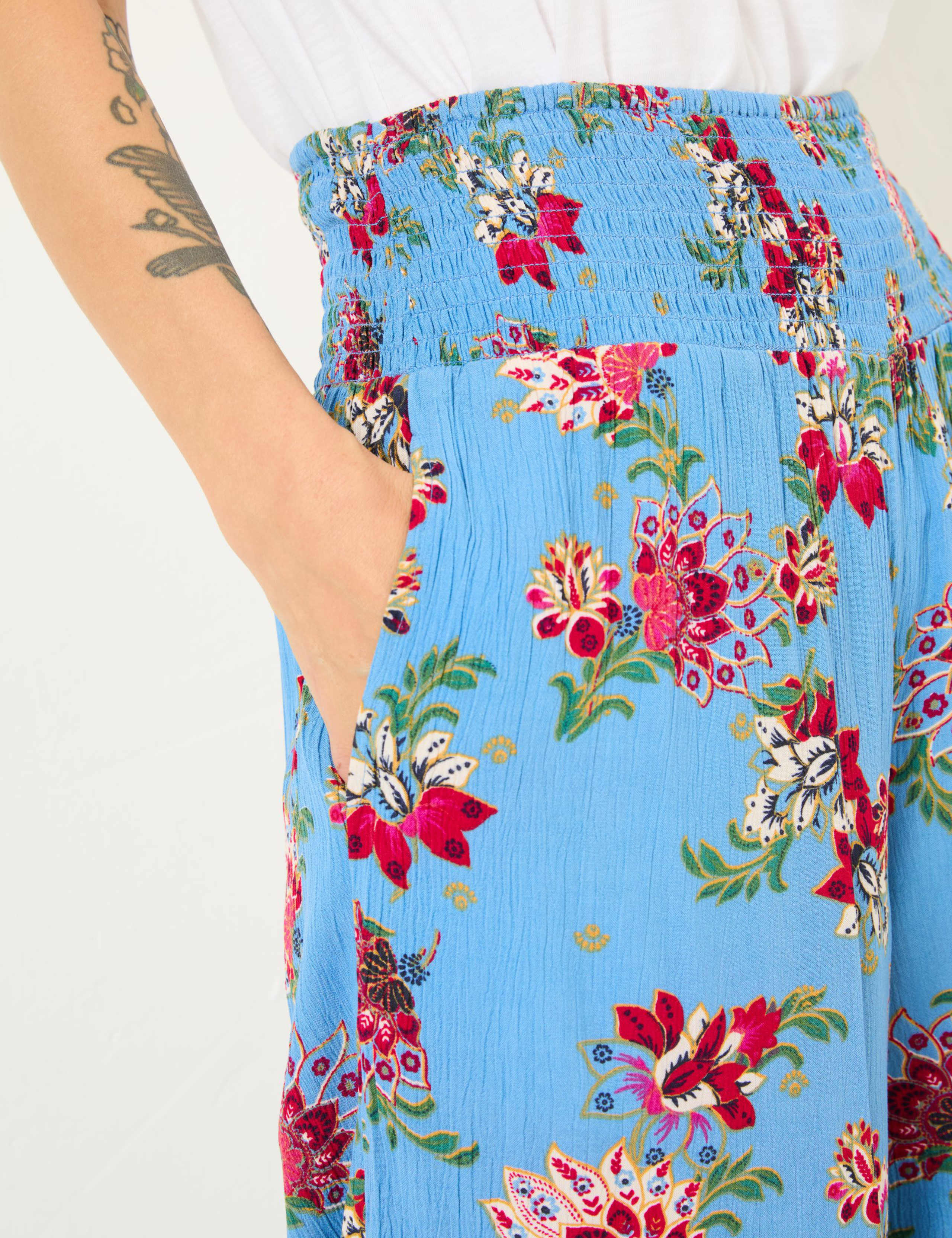 Floral Elasticated Waist Palazzo Trousers 5 of 5