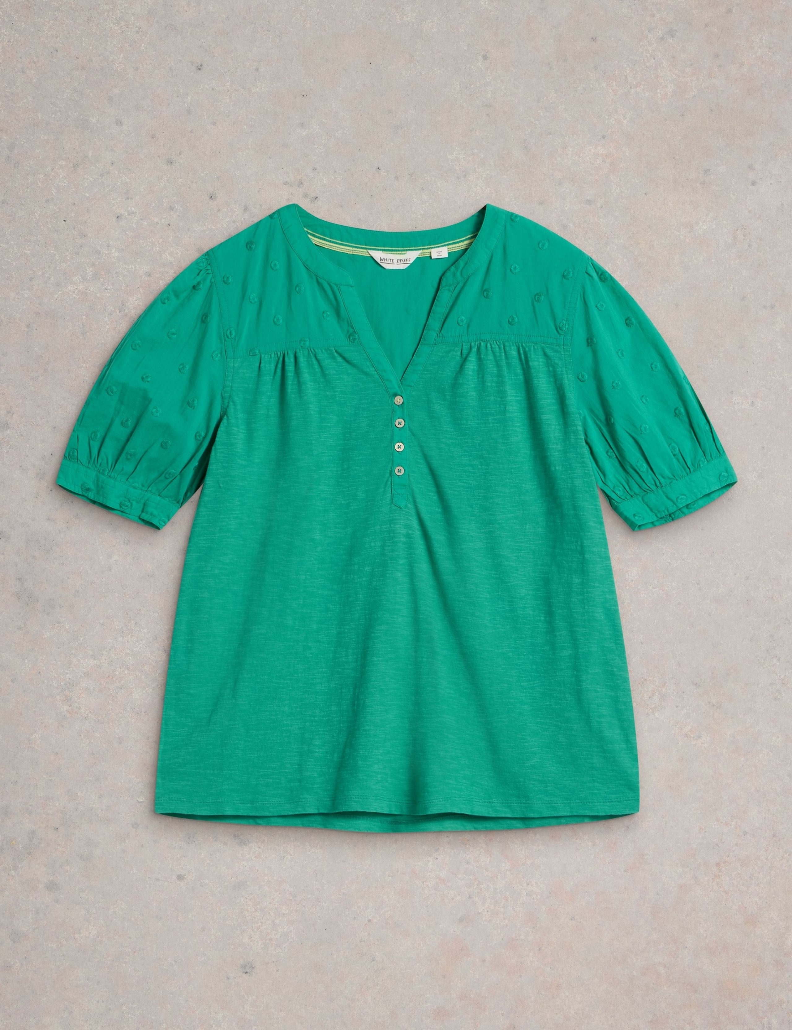 Pure Cotton Broderie V-Neck Top 2 of 7