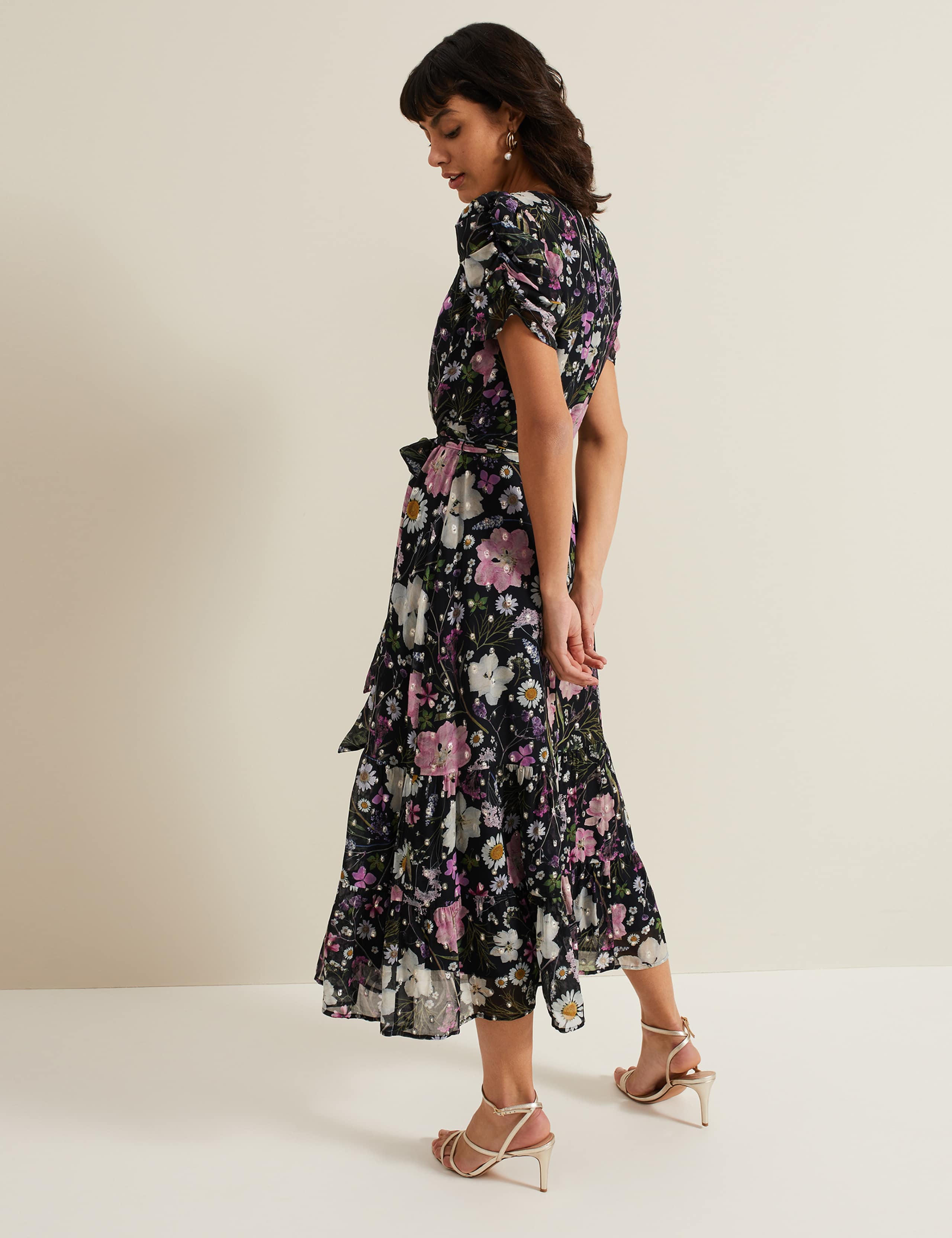Floral Belted Maxi Tiered Dress 3 of 6