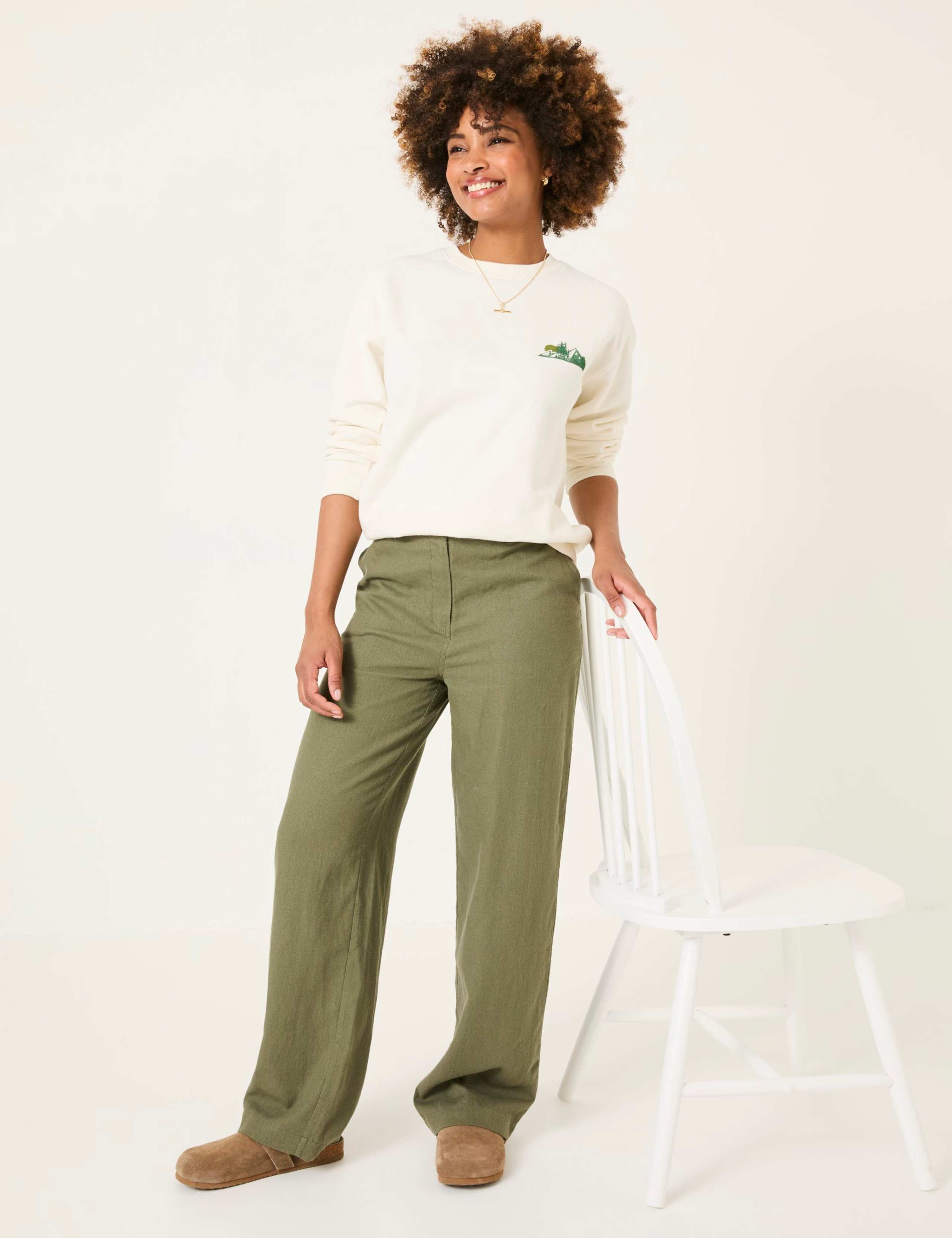 Linen Rich Wide Leg Trousers 6 of 6