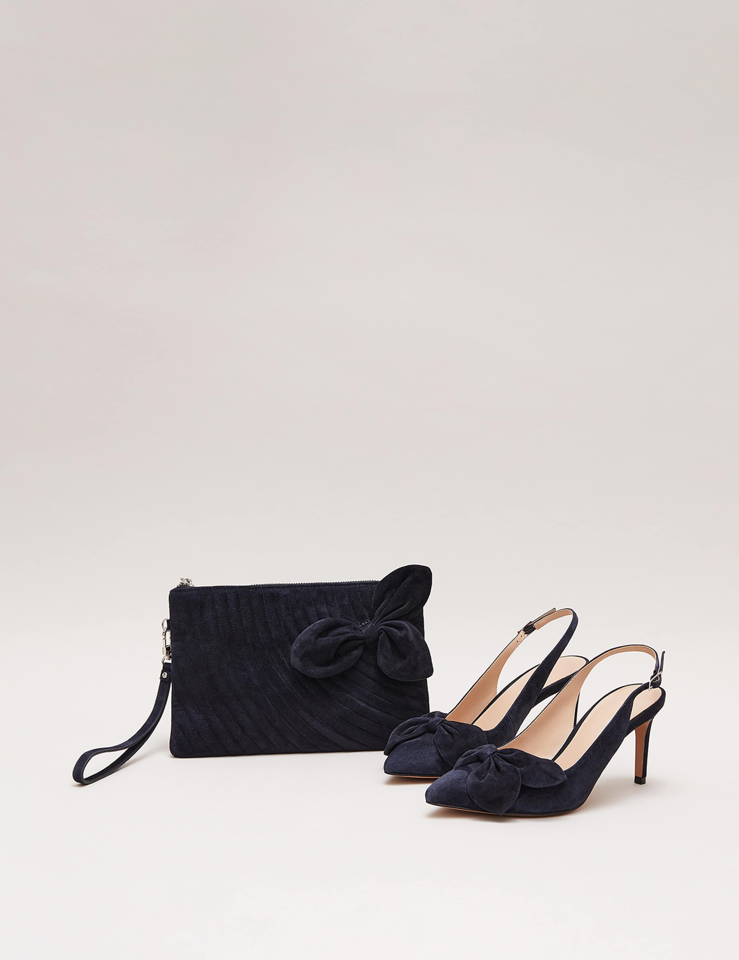 Suede Bow Pointed Slingback Shoes 8 of 8