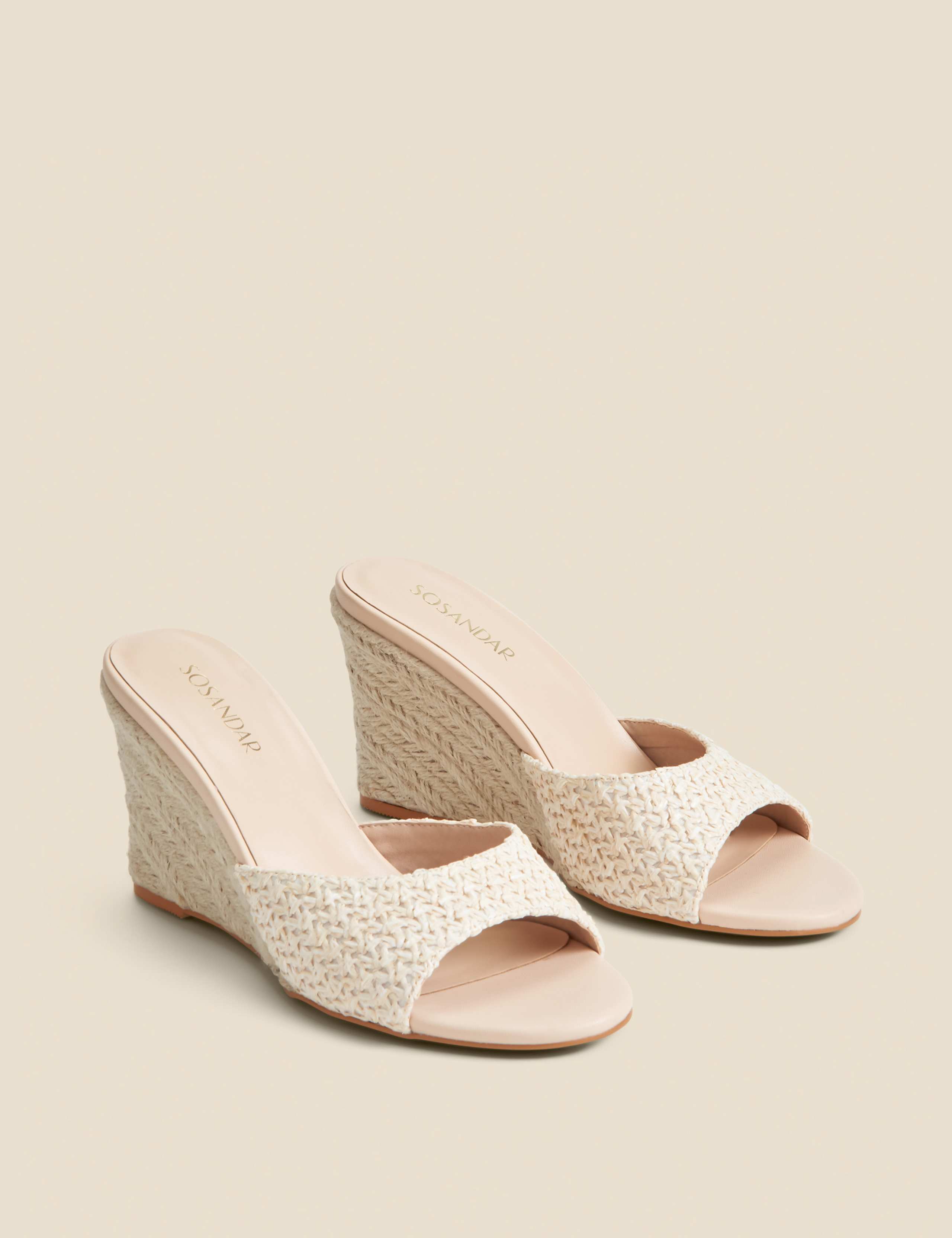 Woven Wedge Open Toe Mules 3 of 5