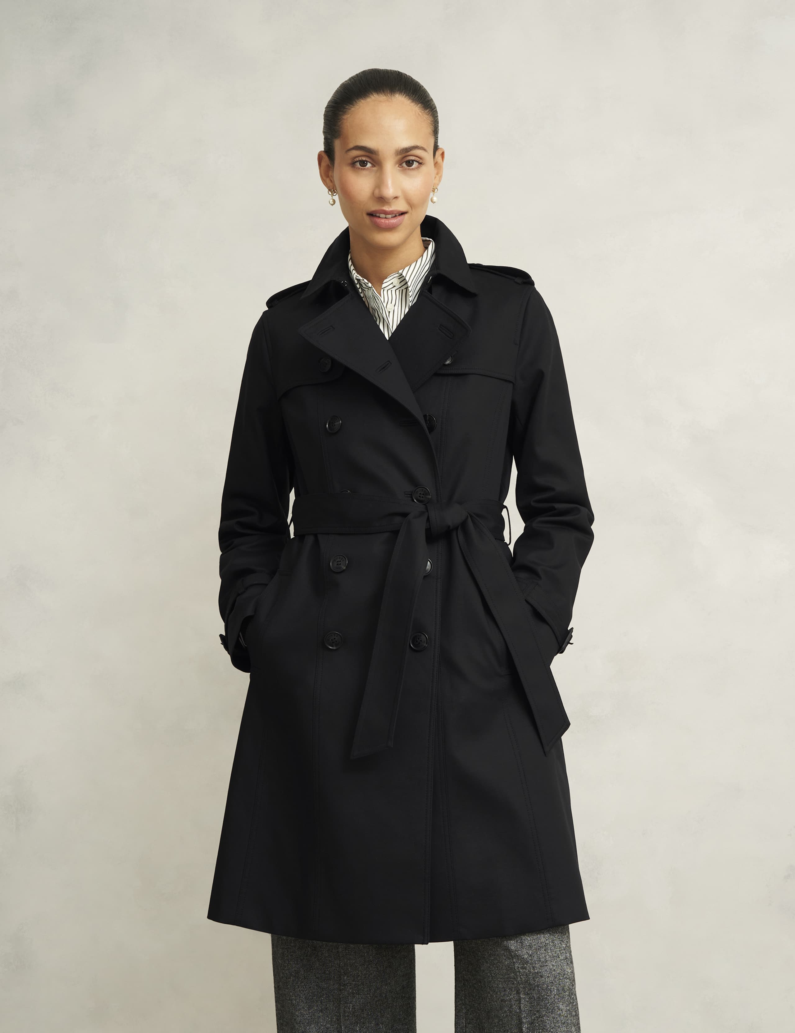 Cotton Rich Belted Double Breasted Trench Coat 3 of 9