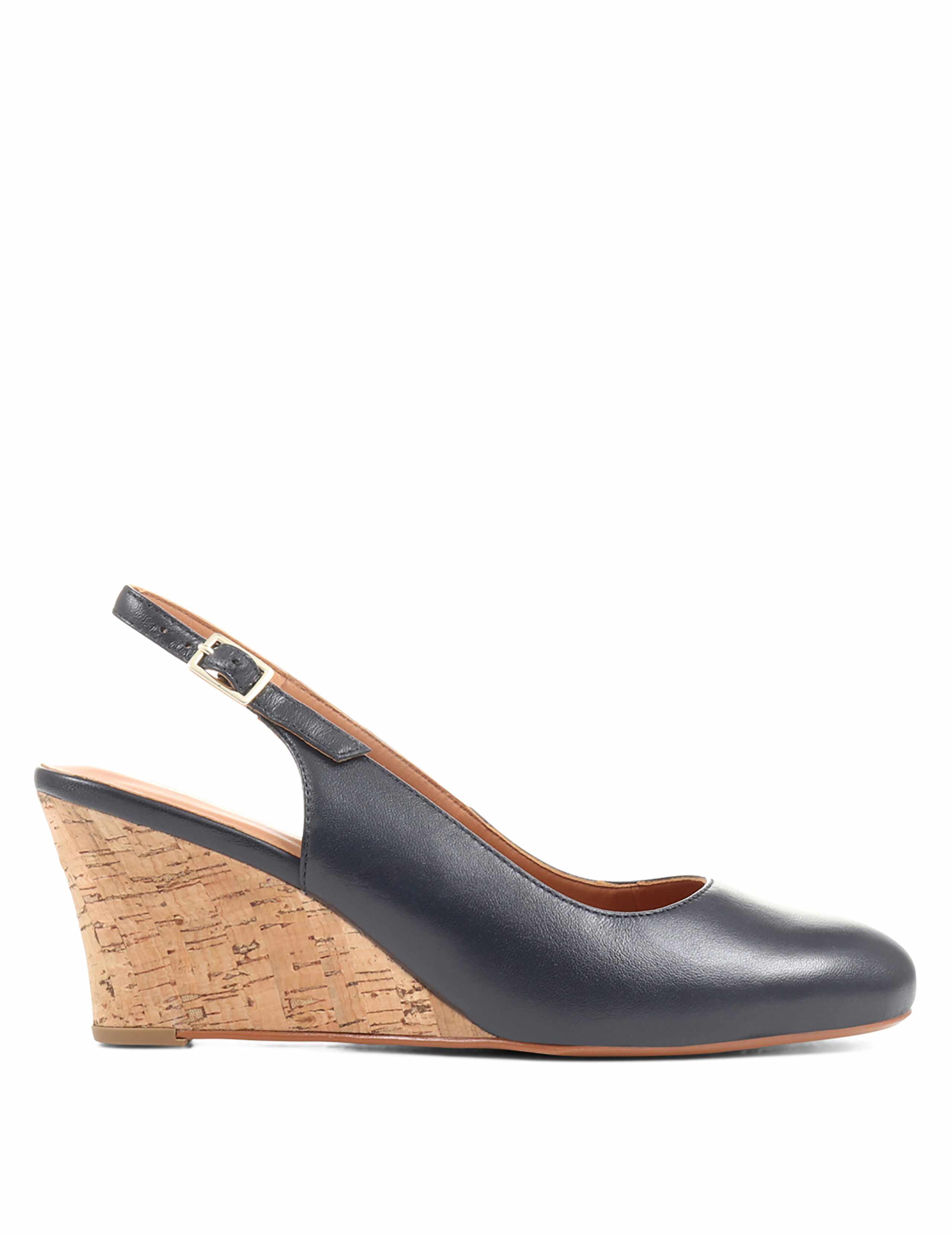 Leather Wedge Slingback Shoes 6 of 7