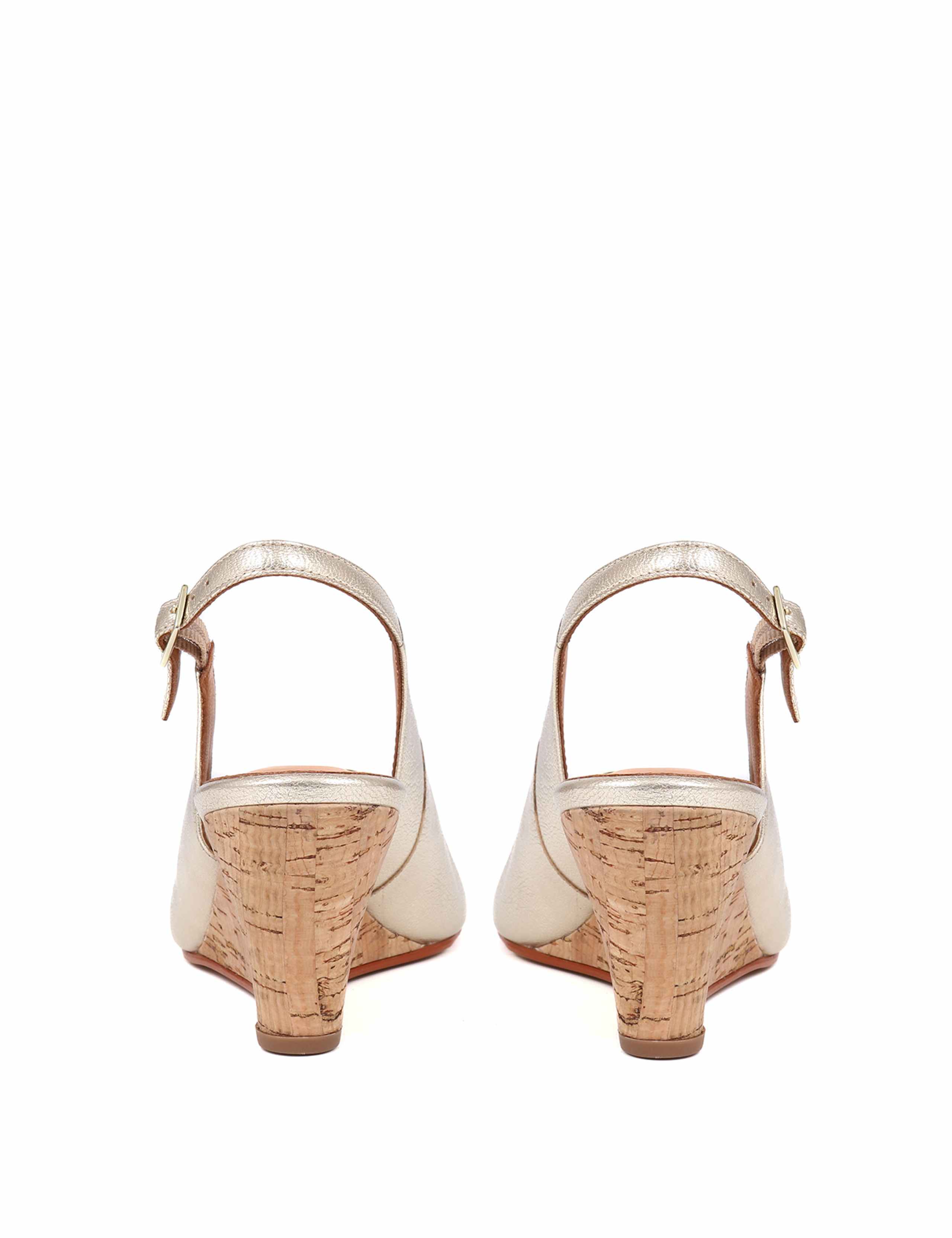 Leather Wedge Slingback Shoes 6 of 7