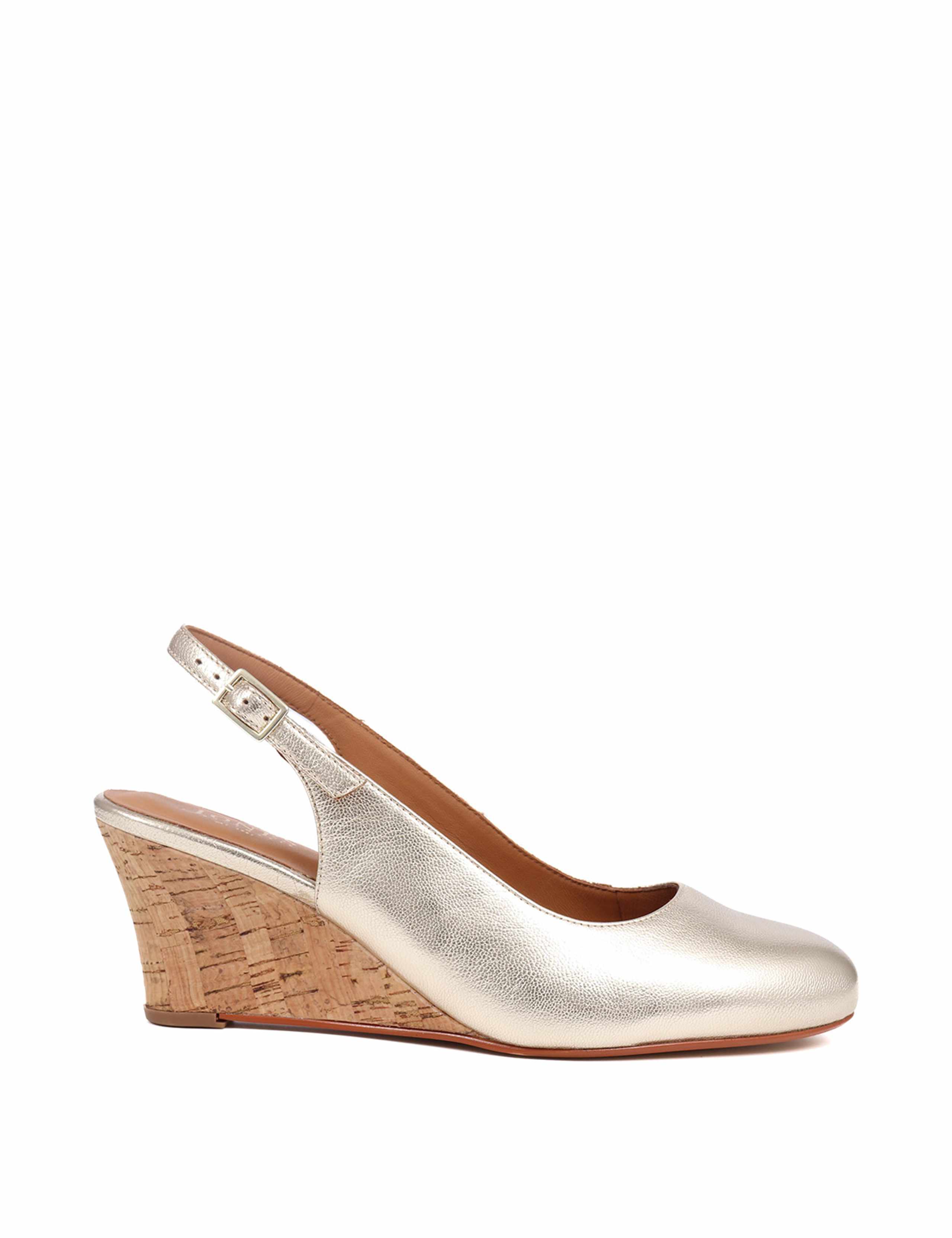 Leather Wedge Slingback Shoes 2 of 7