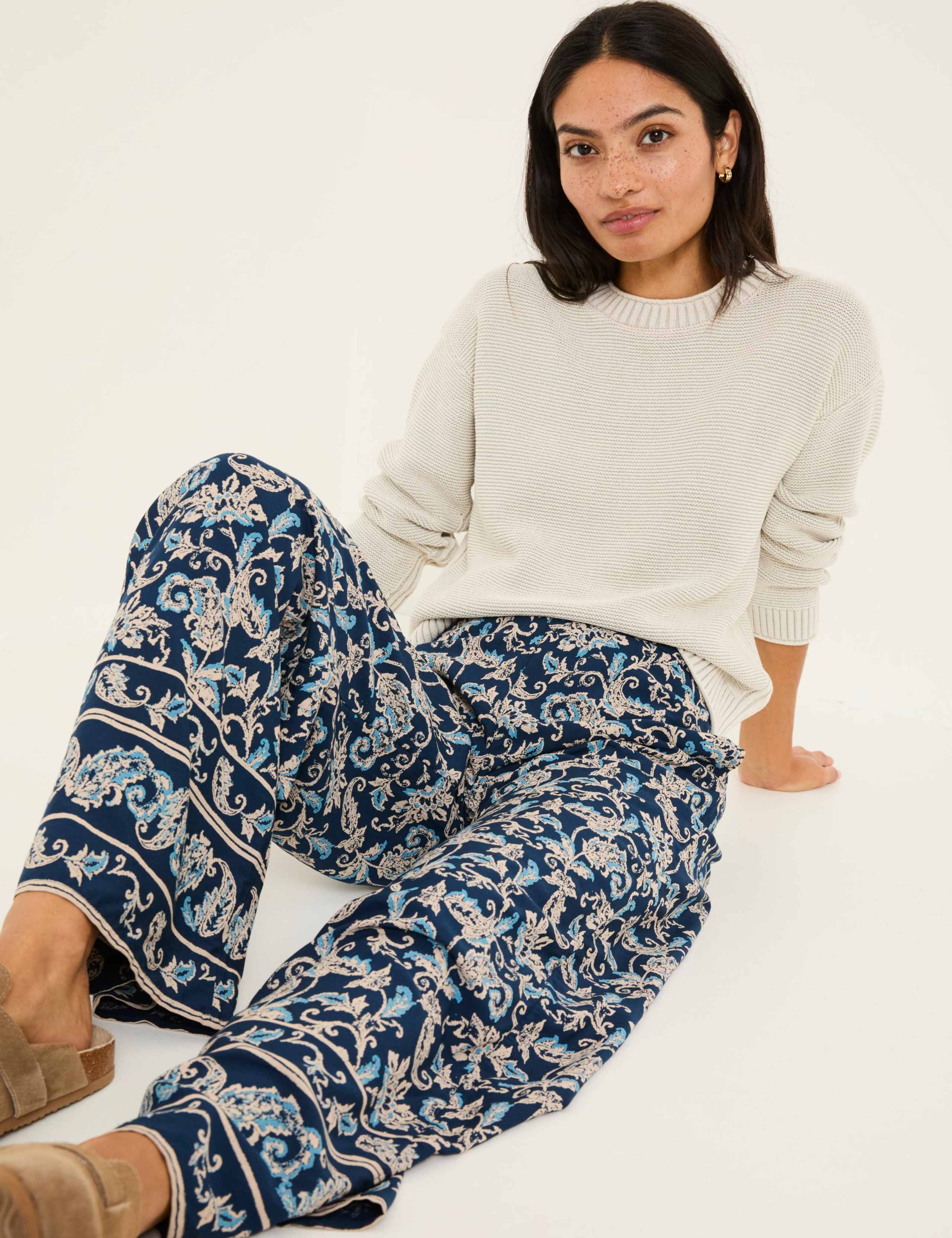 Paisley Elasticated Waist Wide Leg Trousers 5 of 8