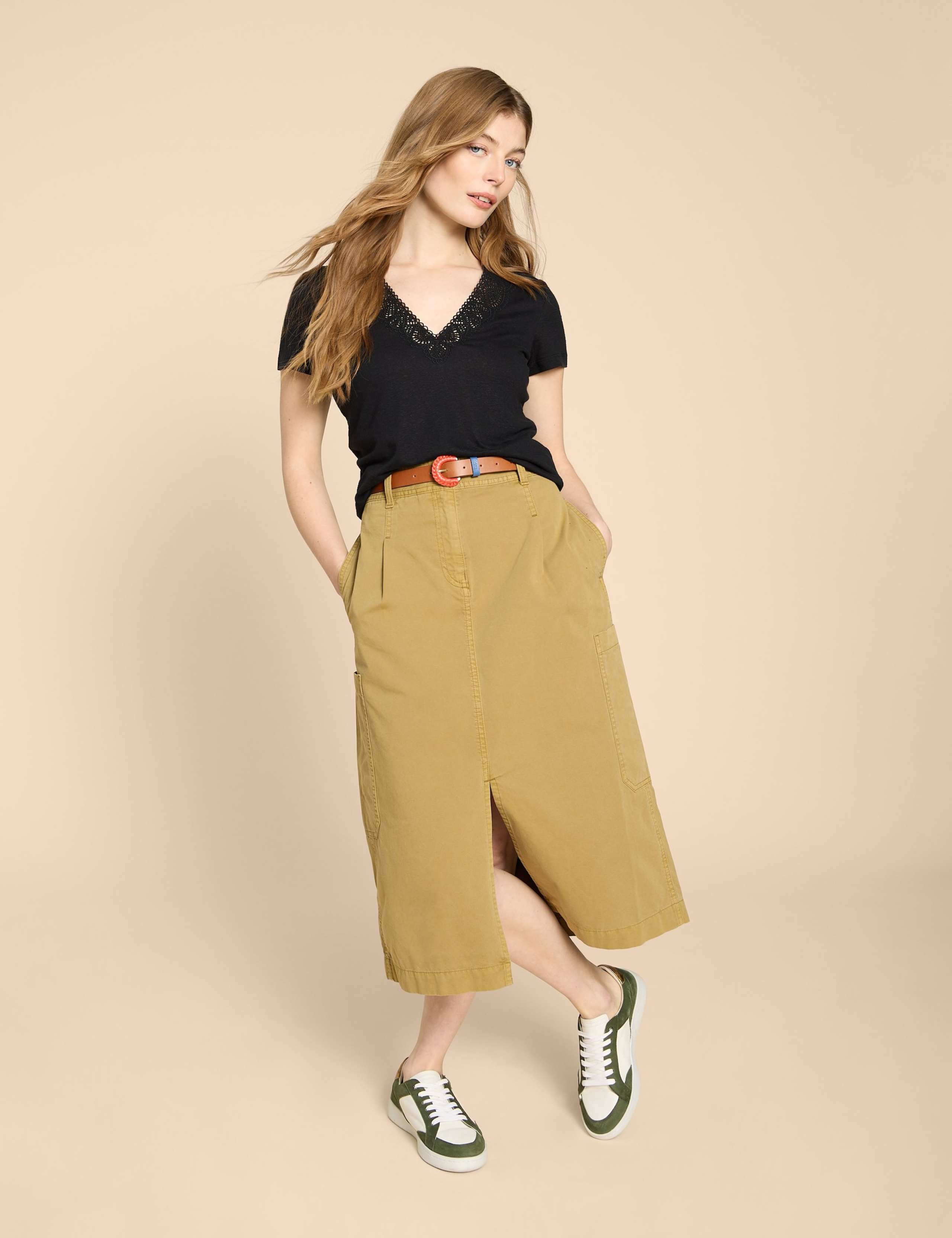 Linen Rich Lace Insert T-Shirt 3 of 6