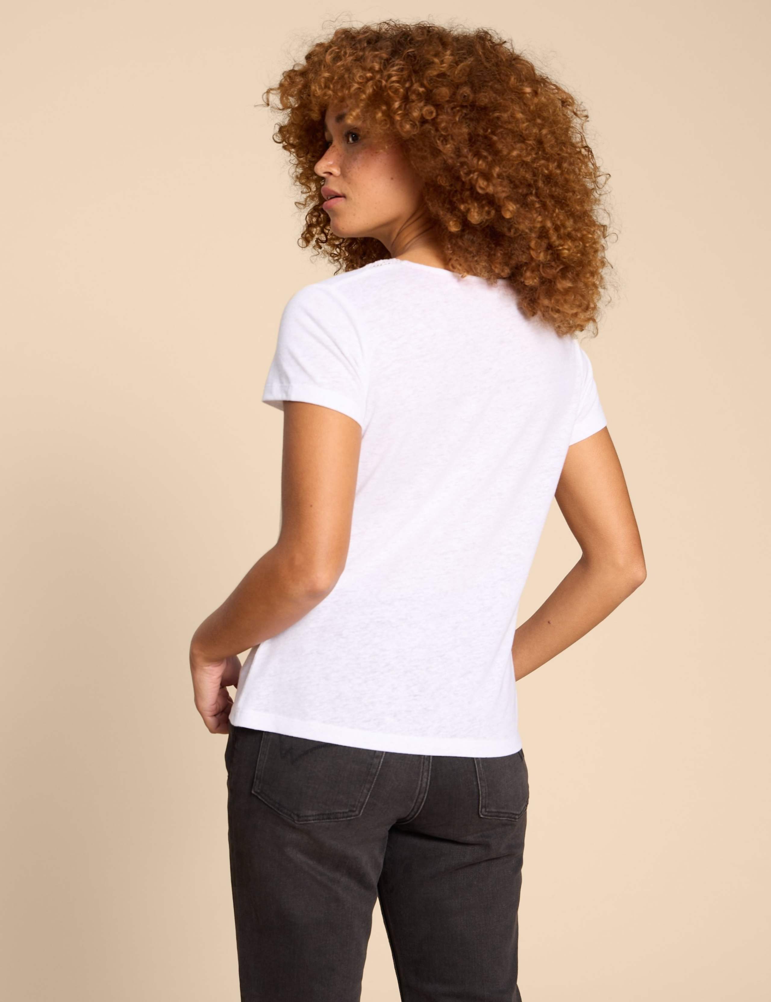 Linen Rich Lace Insert T-Shirt 4 of 4