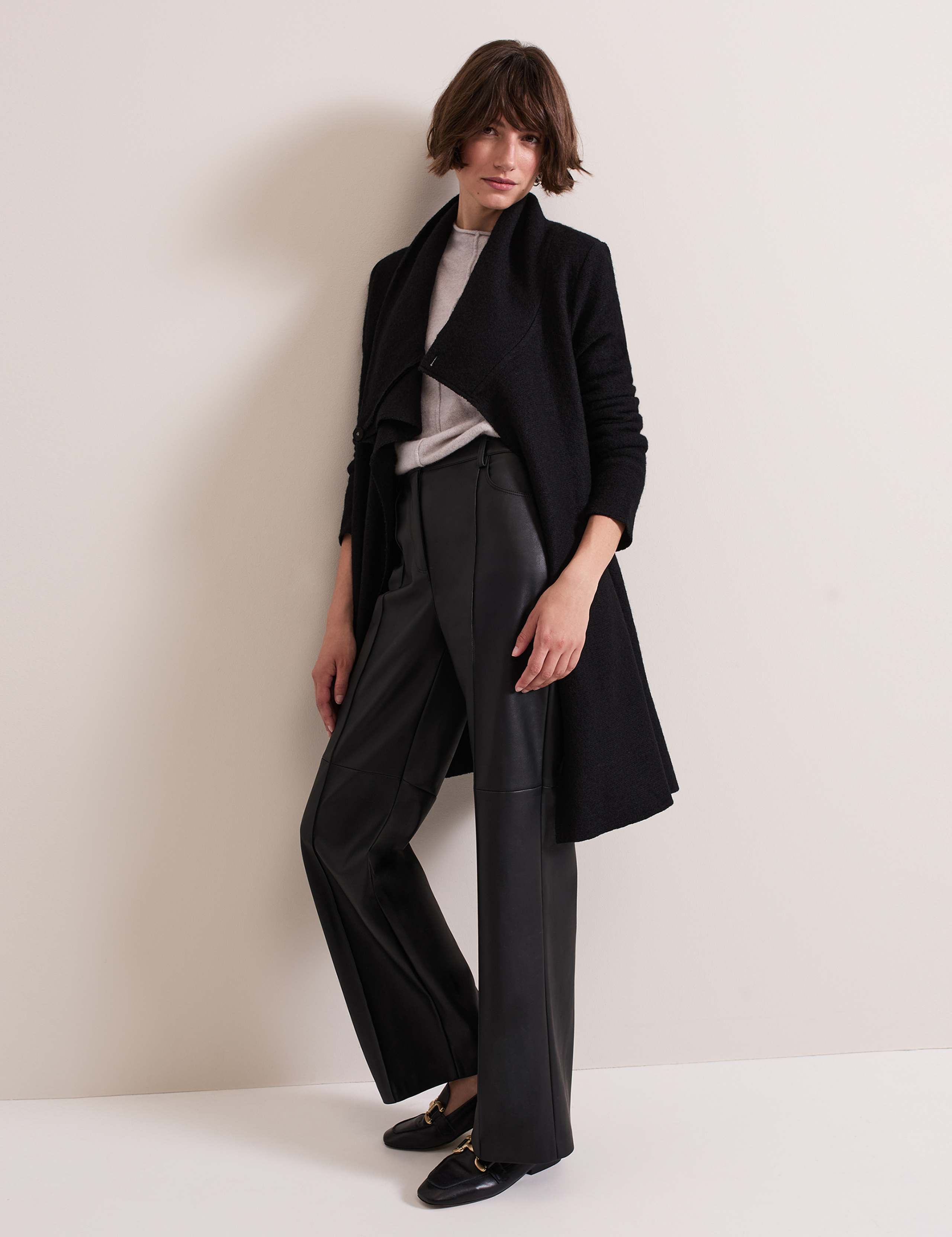 Wool Blend Shawl Collar Coatigan 4 of 8