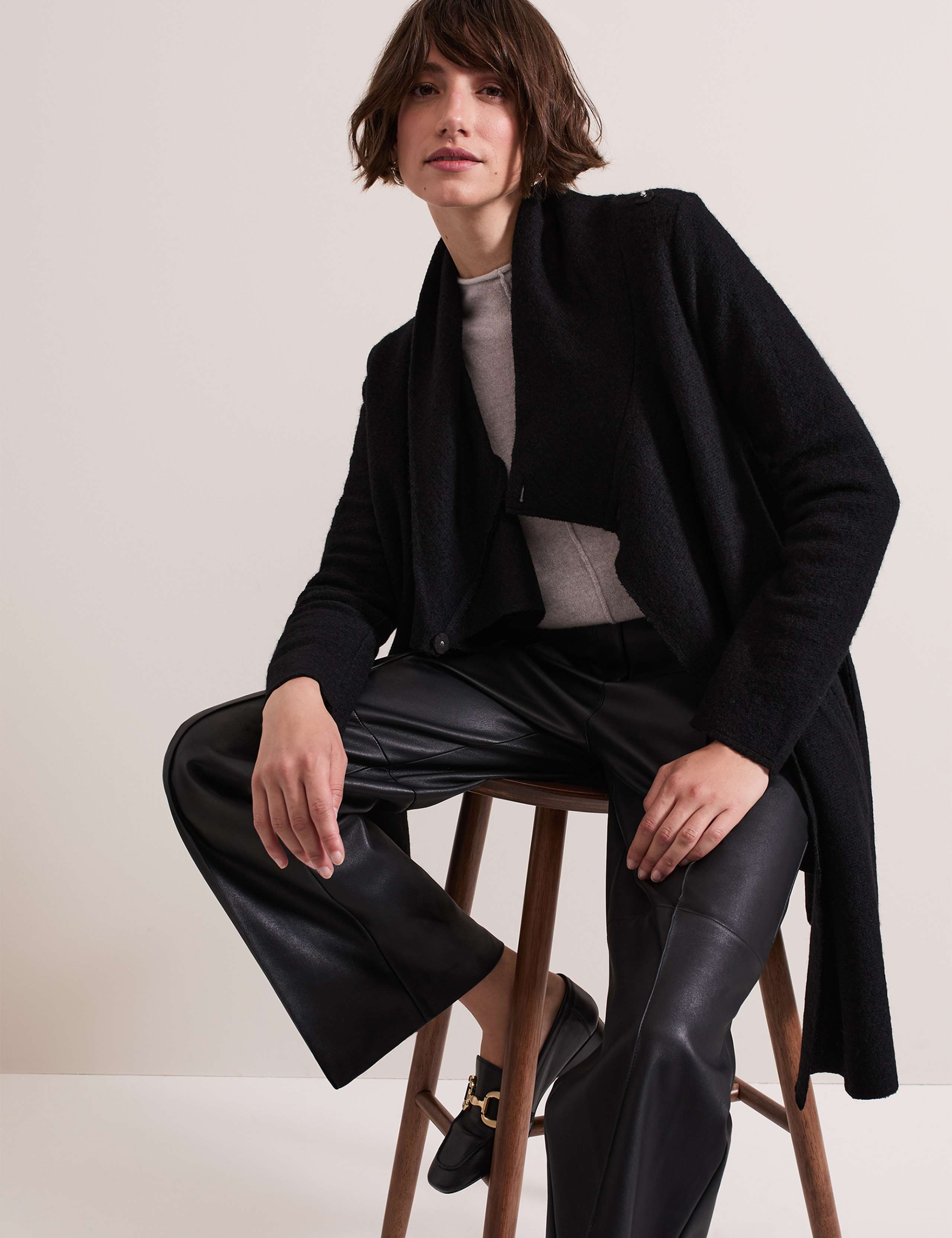 Wool Blend Shawl Collar Coatigan 5 of 8