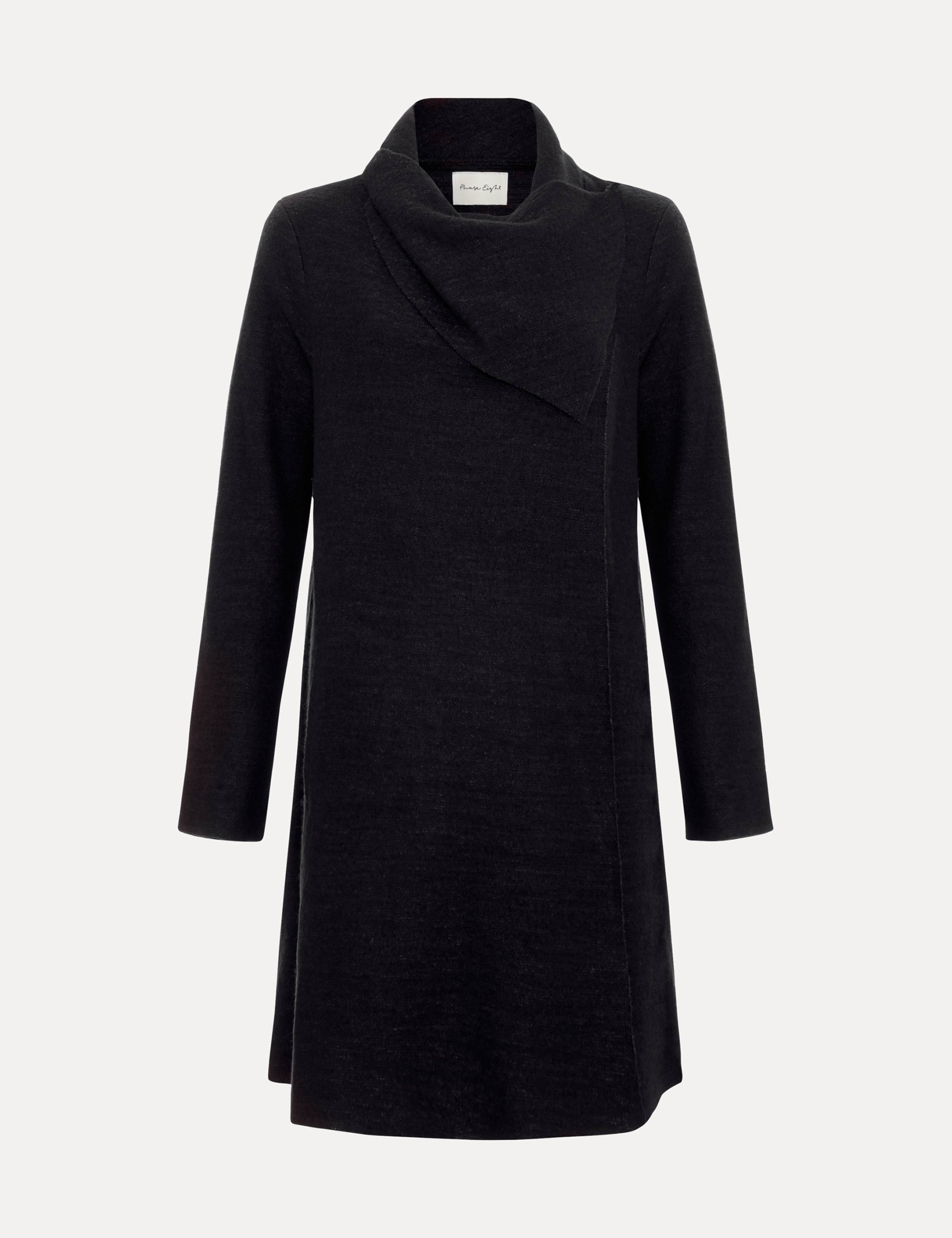 Wool Blend Shawl Collar Coatigan 2 of 8