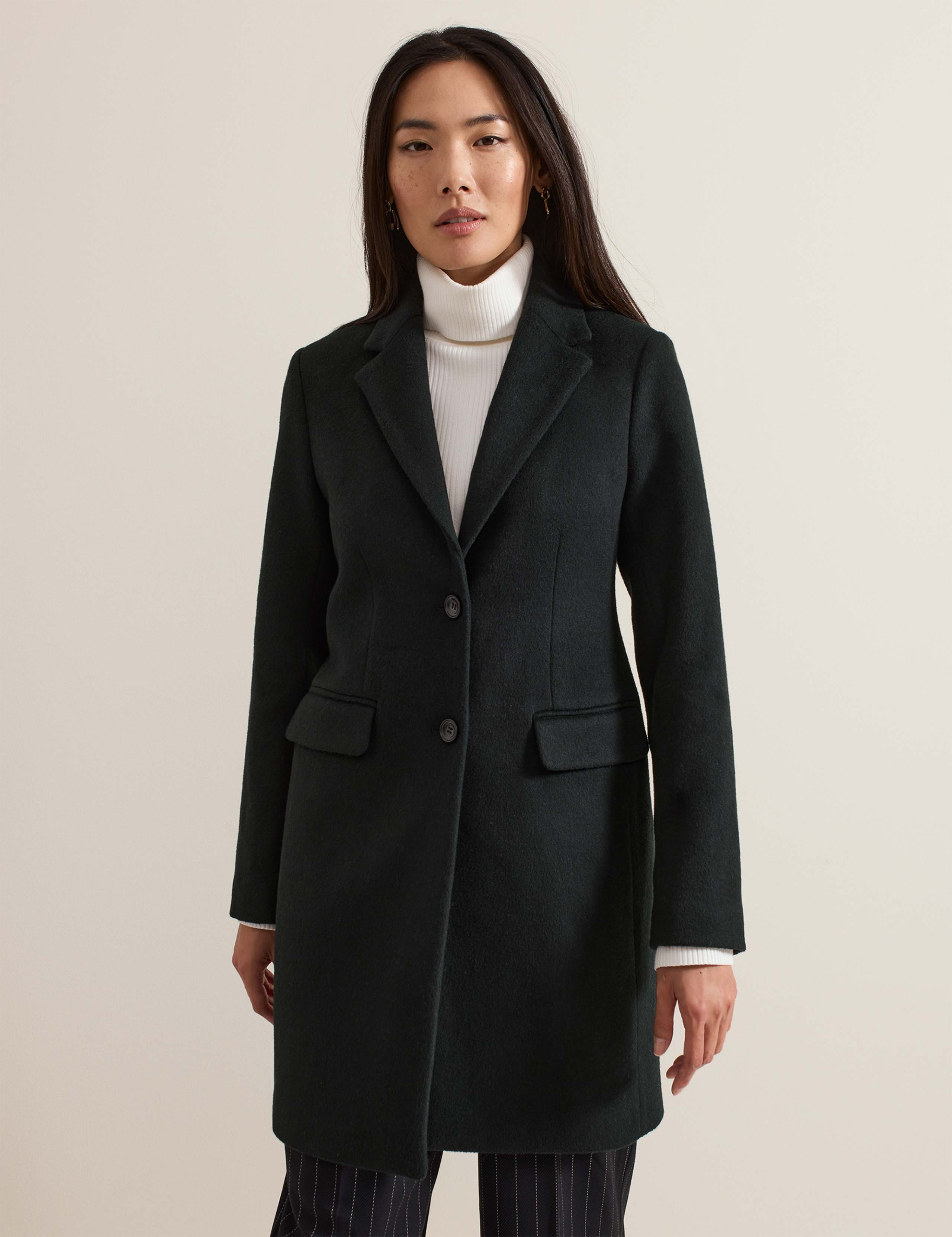 Wool Rich Single Breasted Tailored Coat 1 of 11