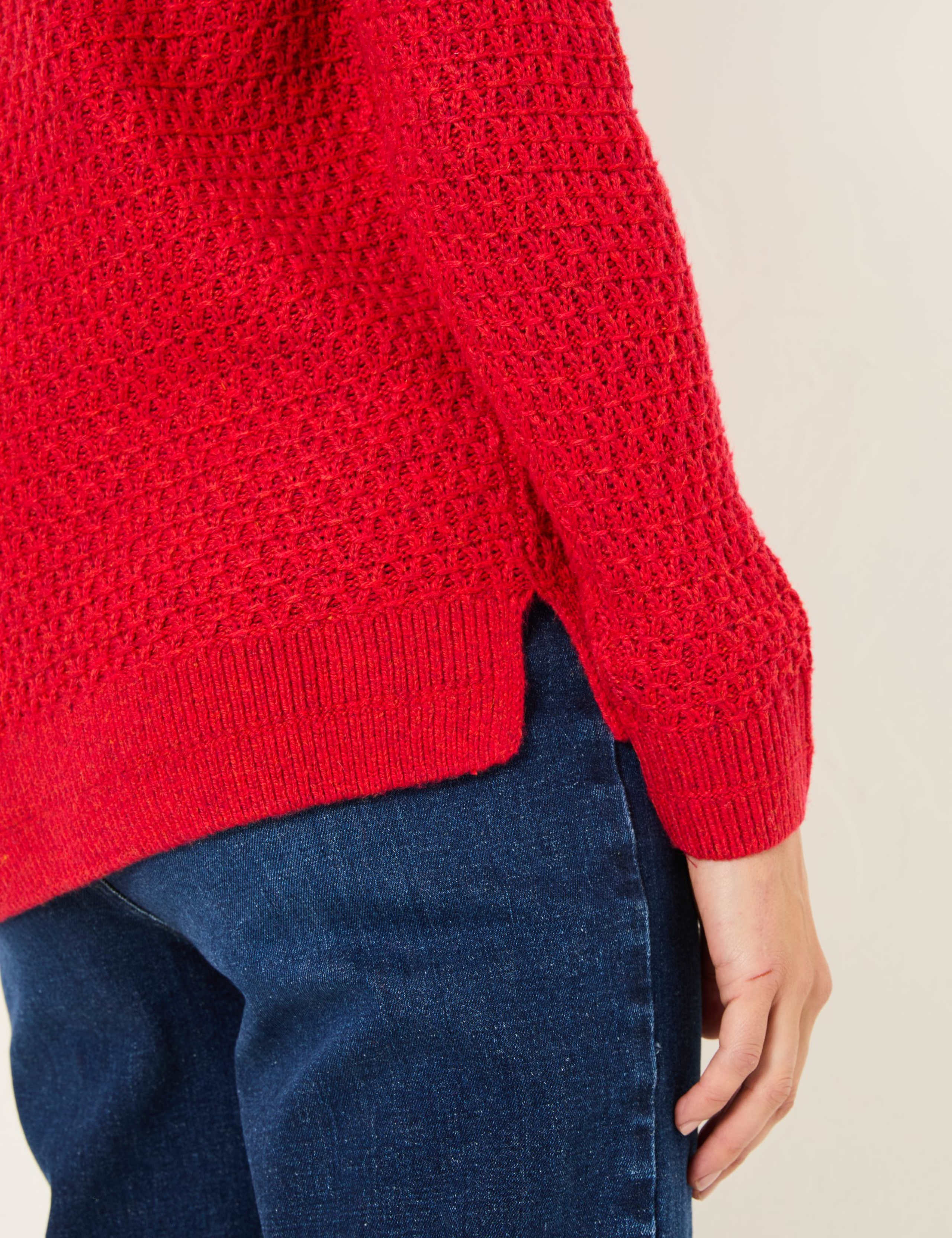Patterned Textured Crew Neck Jumper 5 of 8