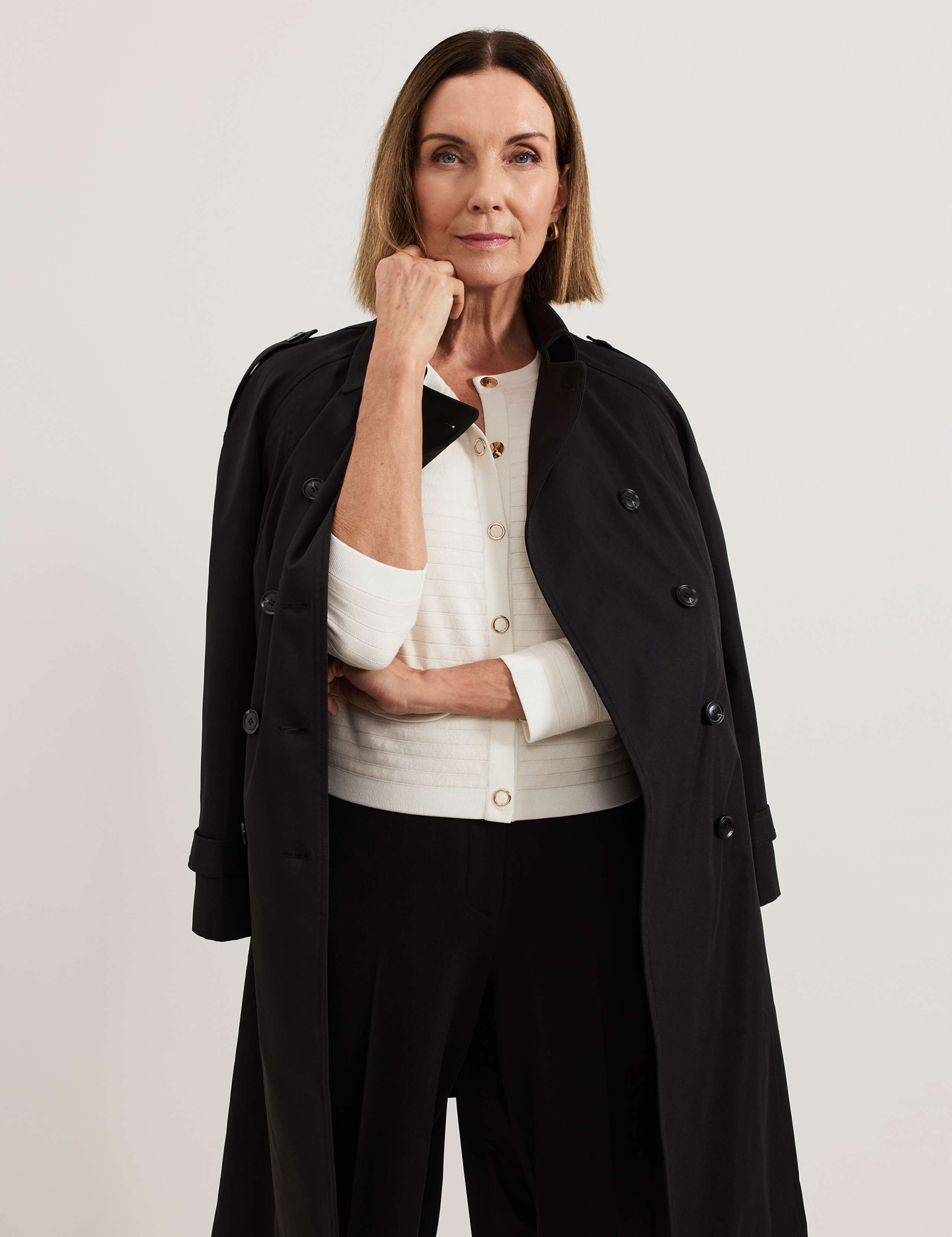 Cotton Blend Crew Neck Knitted Jacket 6 of 7