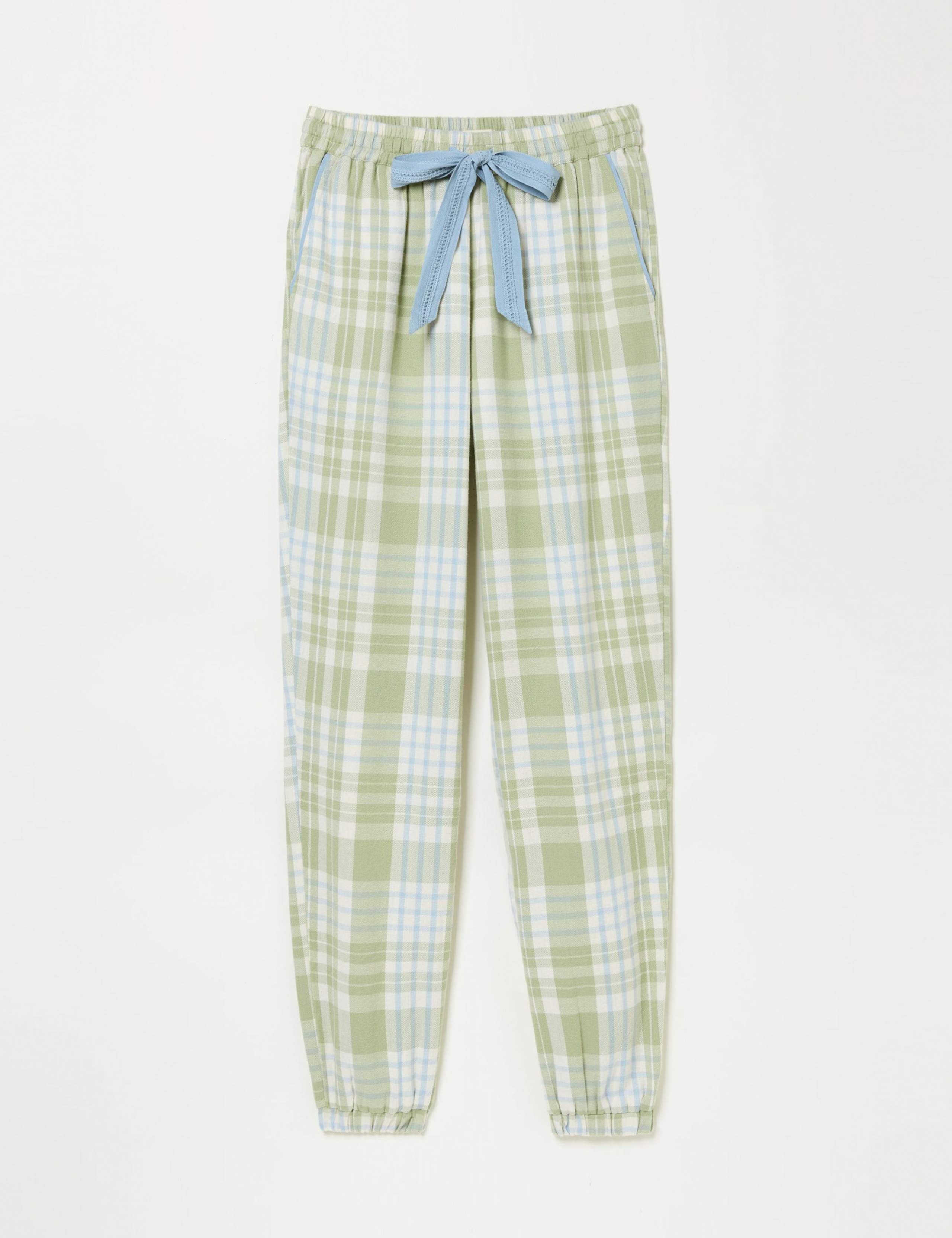 Pure Cotton Checked Pyjama Bottoms 2 of 6