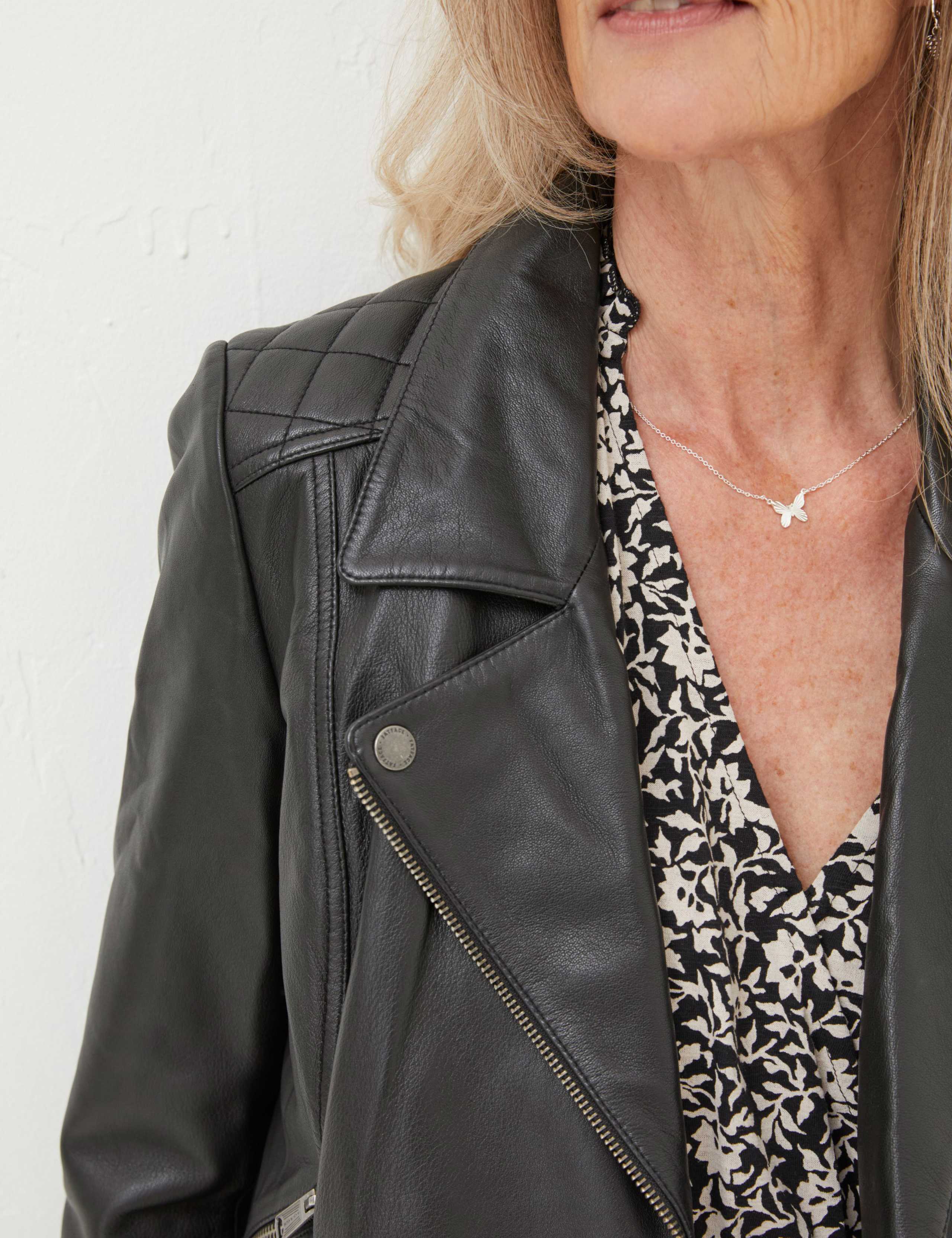 Leather Collared Biker Jacket 3 of 4