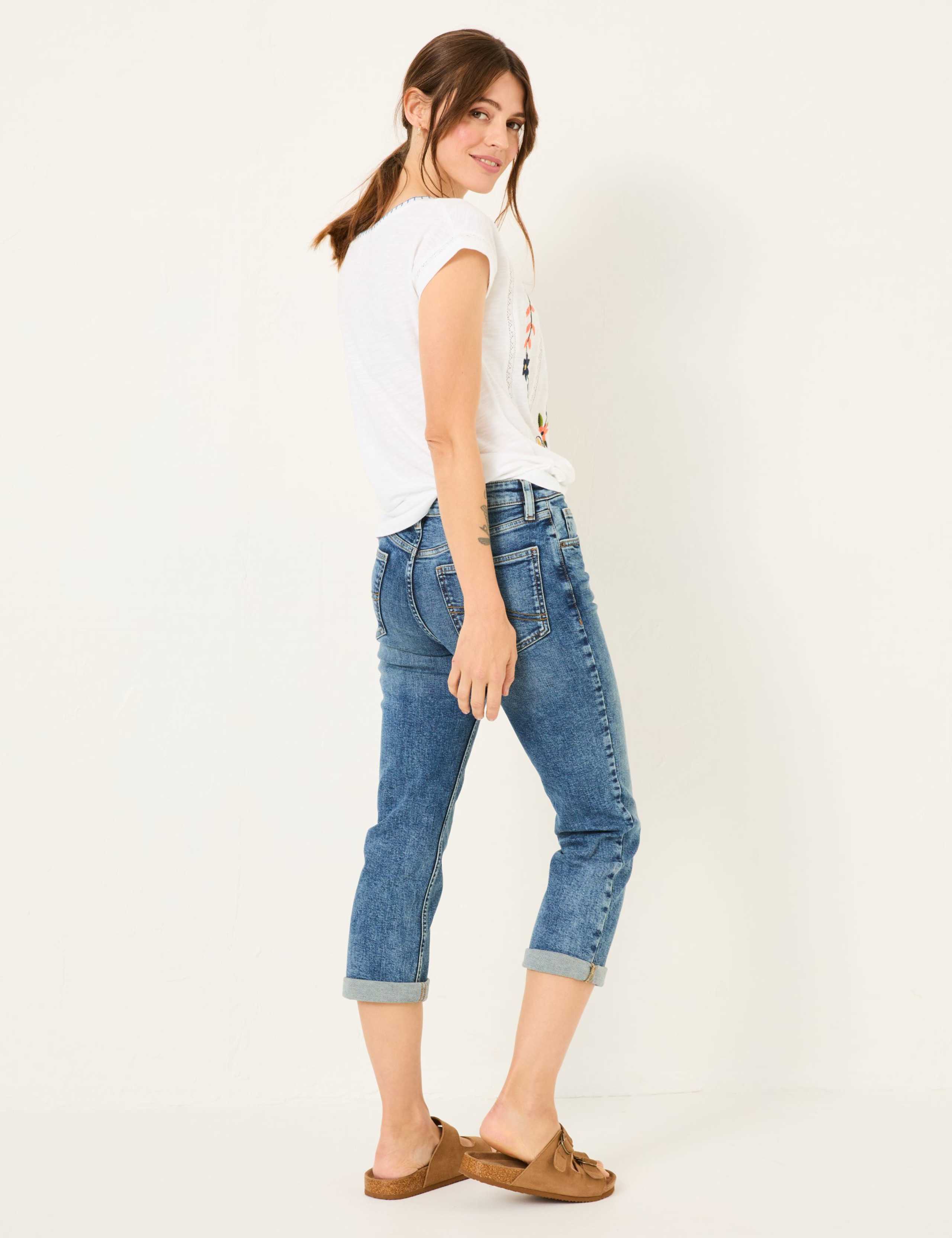 Slim Fit Turn Up Cropped Jeans 3 of 6