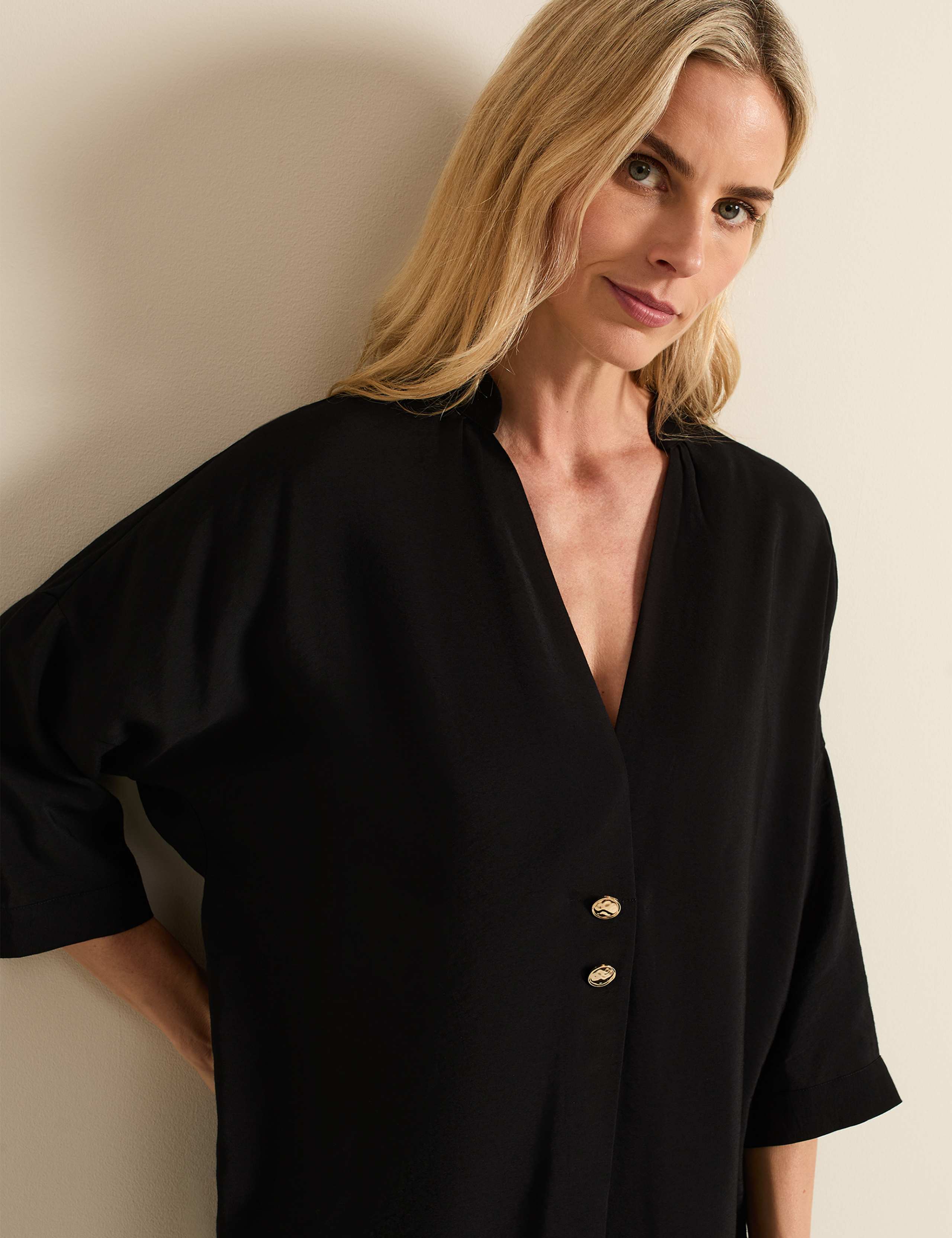 V-Neck Button Detail Shirt 5 of 7