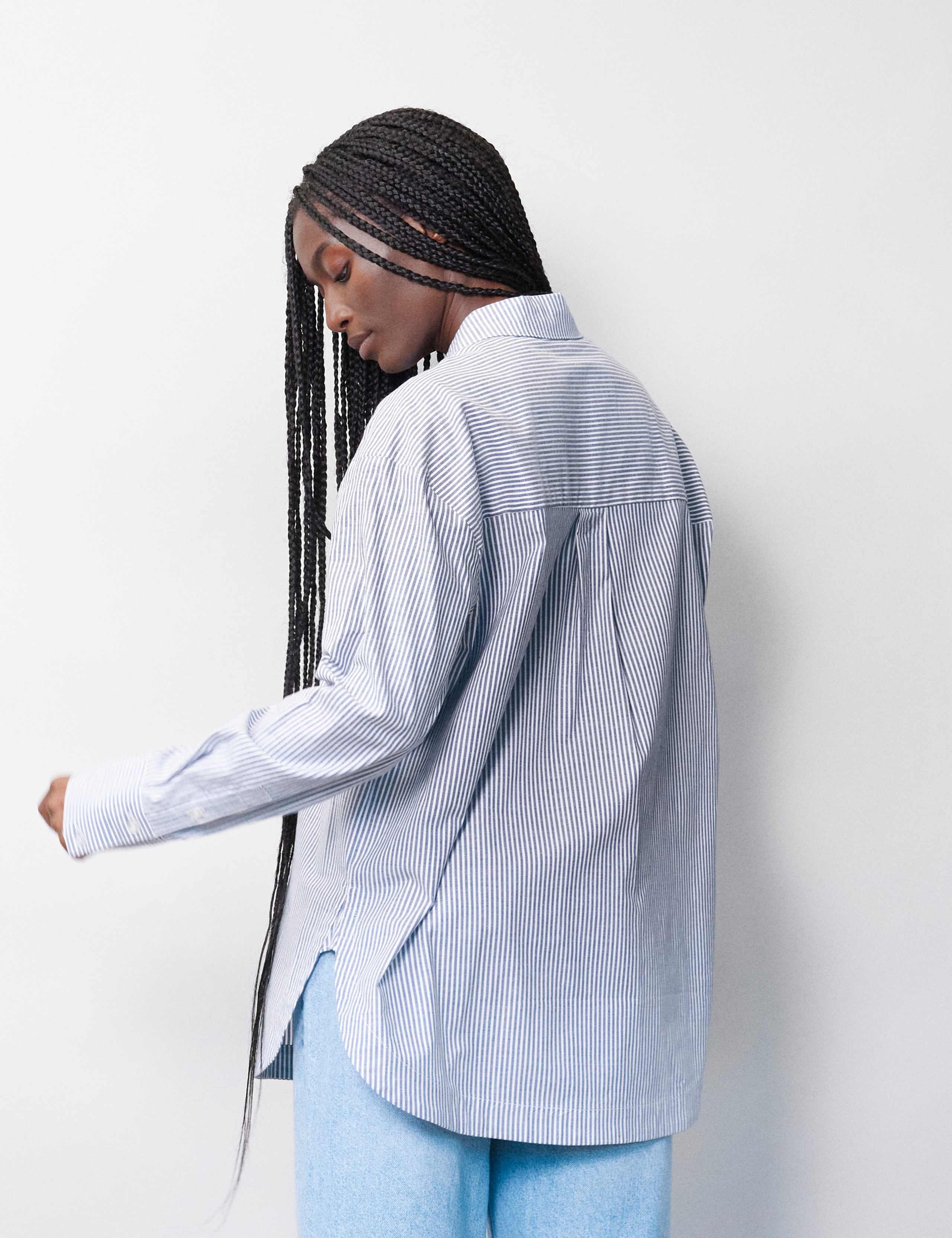 Cotton Rich Striped Collared Shirt 3 of 4