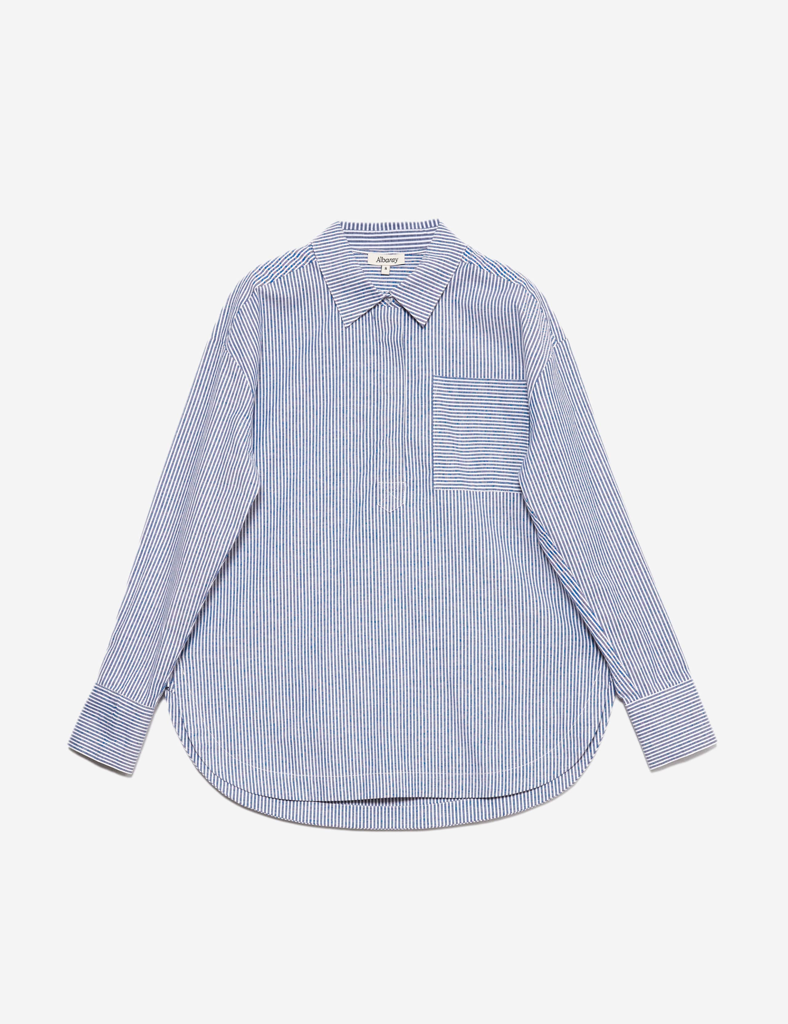 Cotton Rich Striped Collared Shirt 2 of 4