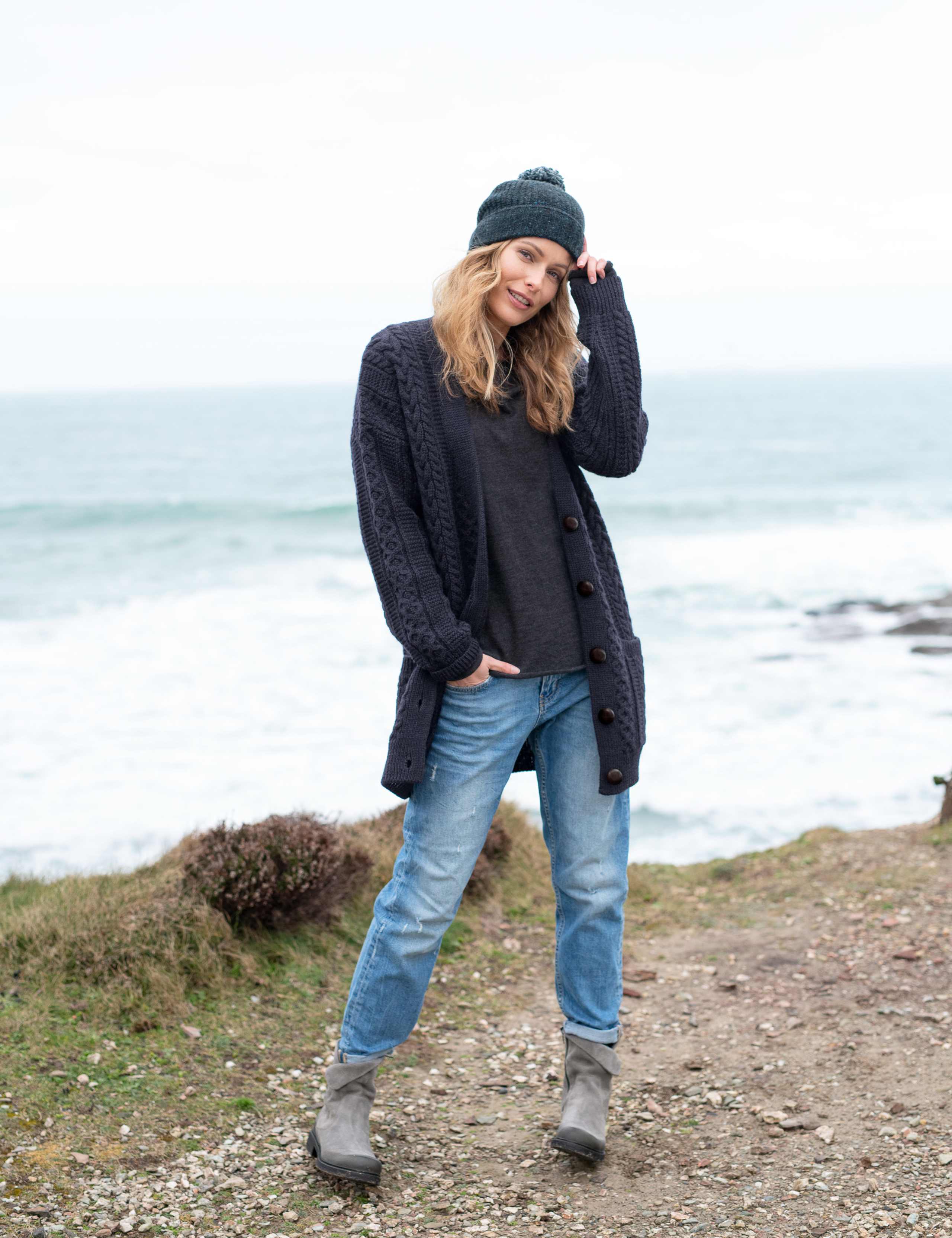 Pure Wool Cable Knit V-Neck Cardigan 1 of 5