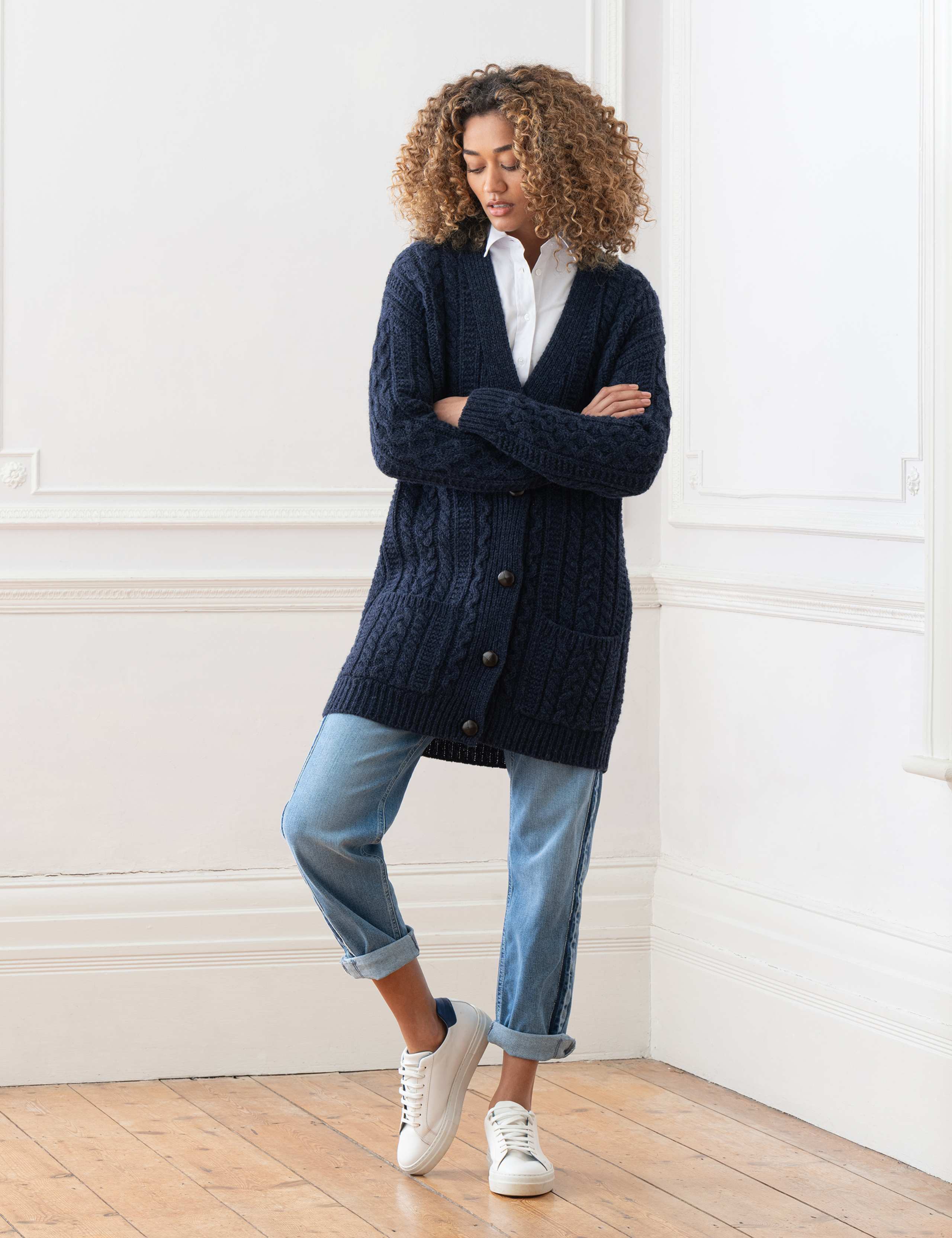 Pure Wool Cable Knit V-Neck Cardigan 3 of 5